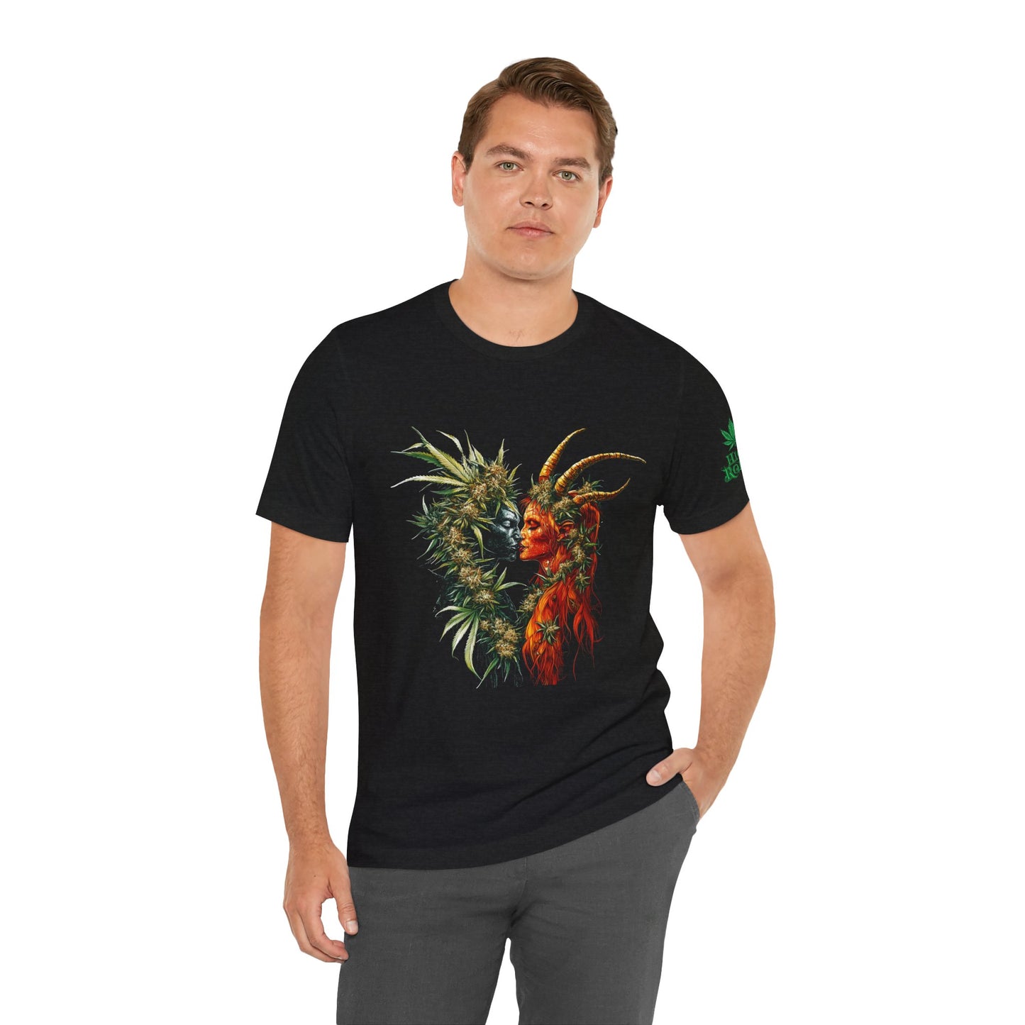 Cannabis Art Dual Face T-Shirt - Premium Unisex Cotton Tee