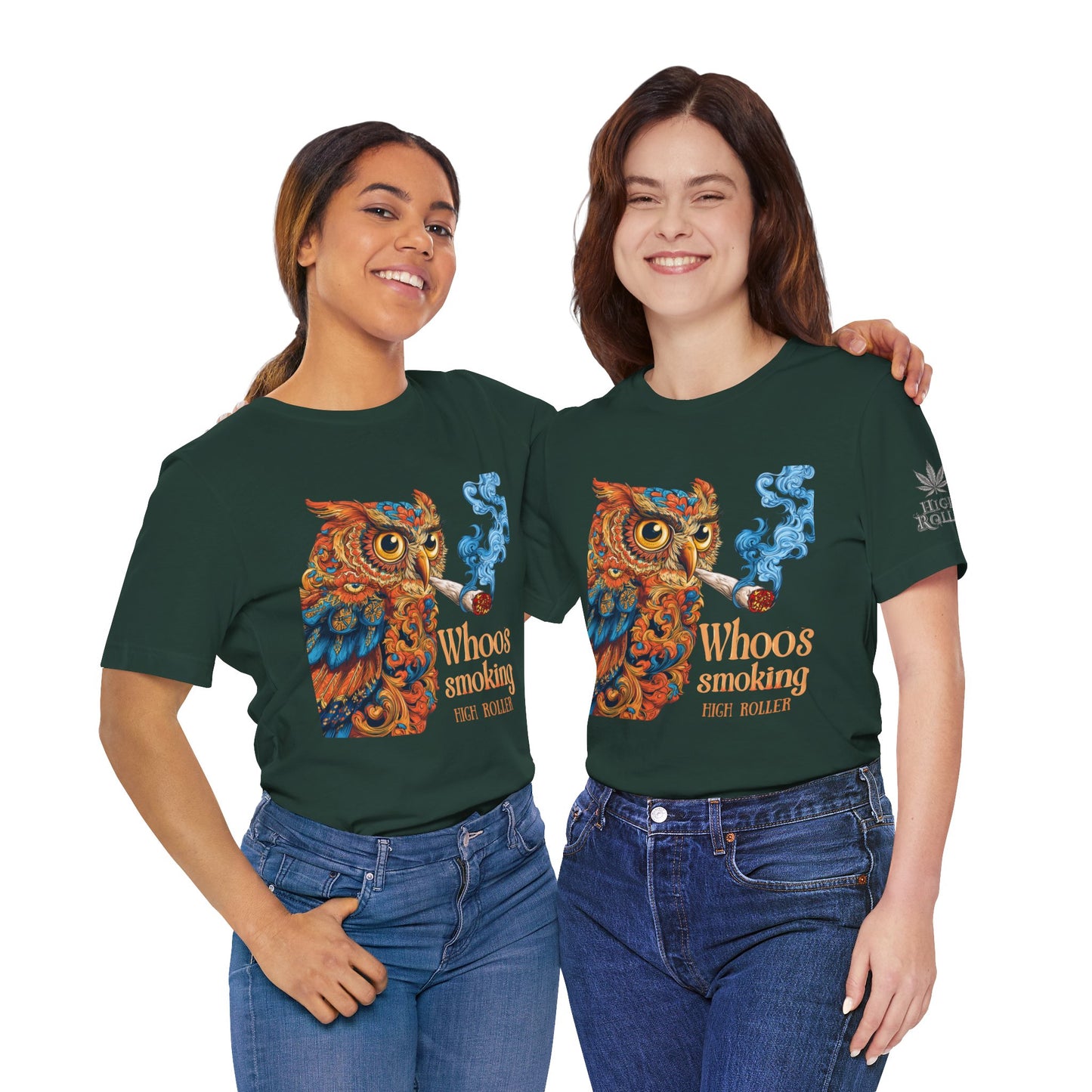 Whoos Smoking Owl Tee - Wise Cannabis Art Design | High Roller