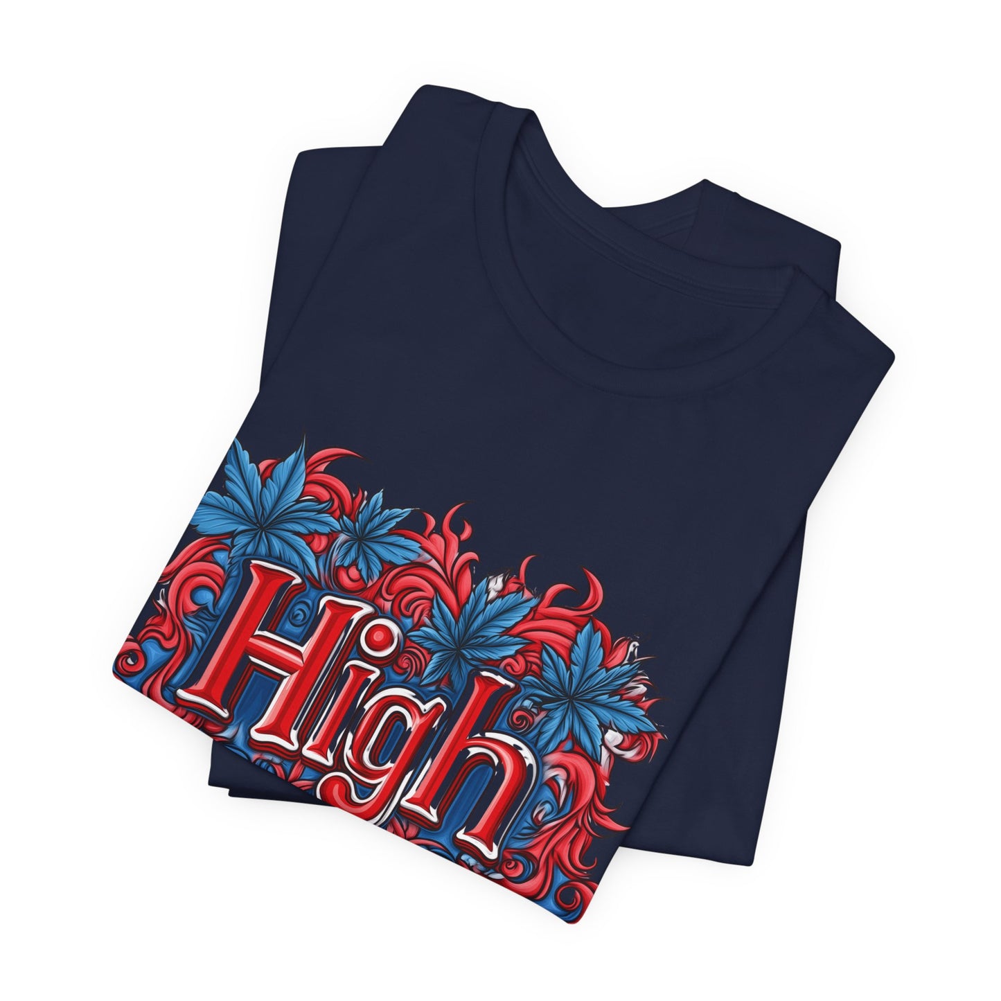 High Roller Ornate Logo Tee - Cannabis Typography Art Design | High Roller