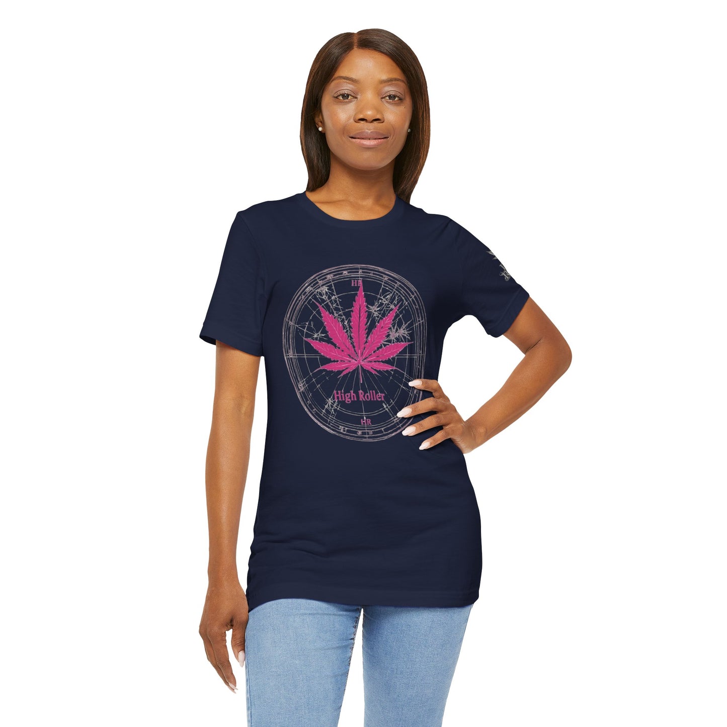 Cannabis Compass Tee - Navigation Leaf Art Design | High Roller