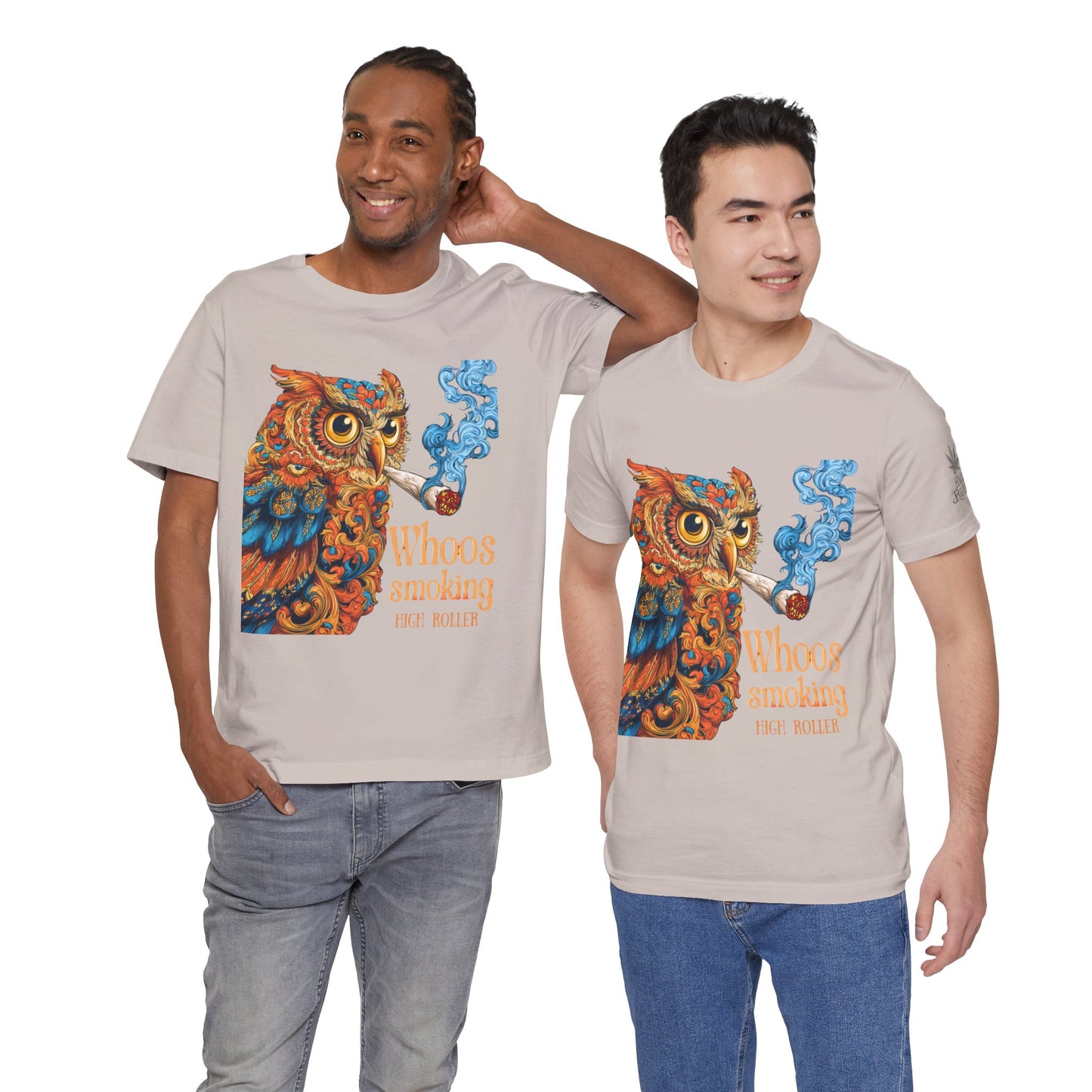 Whoos Smoking Owl Tee - Wise Cannabis Art Design | High Roller