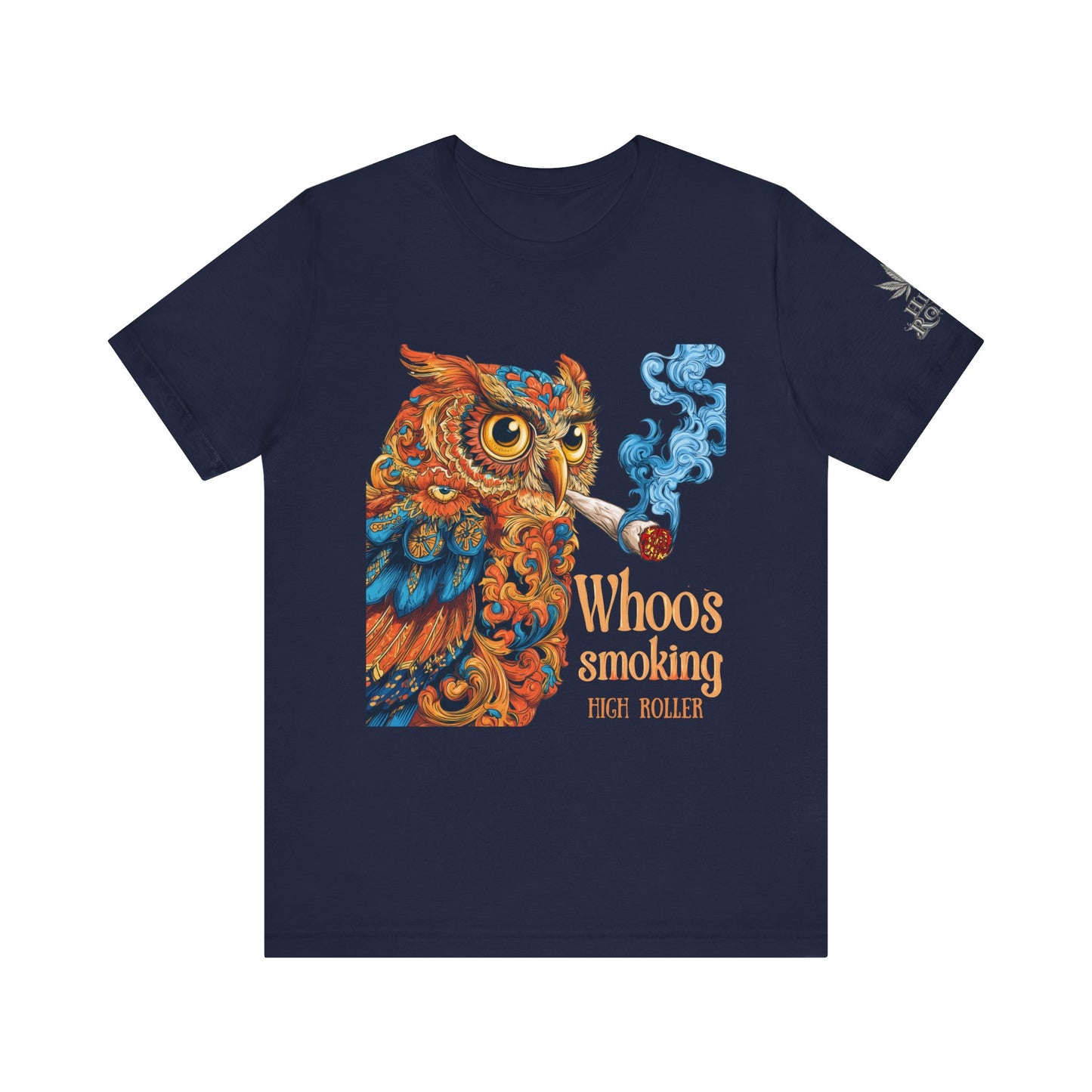 Whoos Smoking Owl Tee - Wise Cannabis Art Design | High Roller