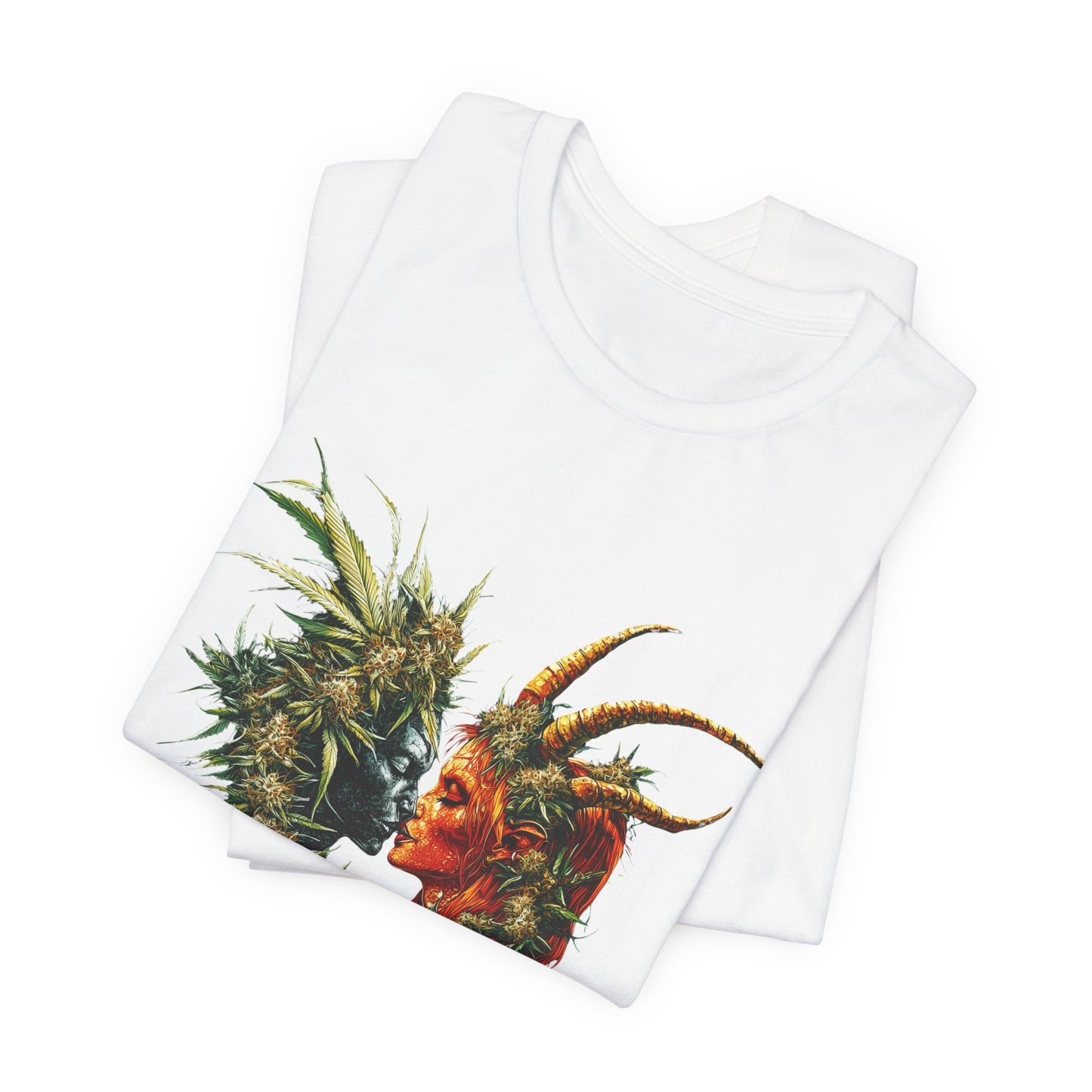 Cannabis Art Dual Face T-Shirt - Premium Unisex Cotton Tee