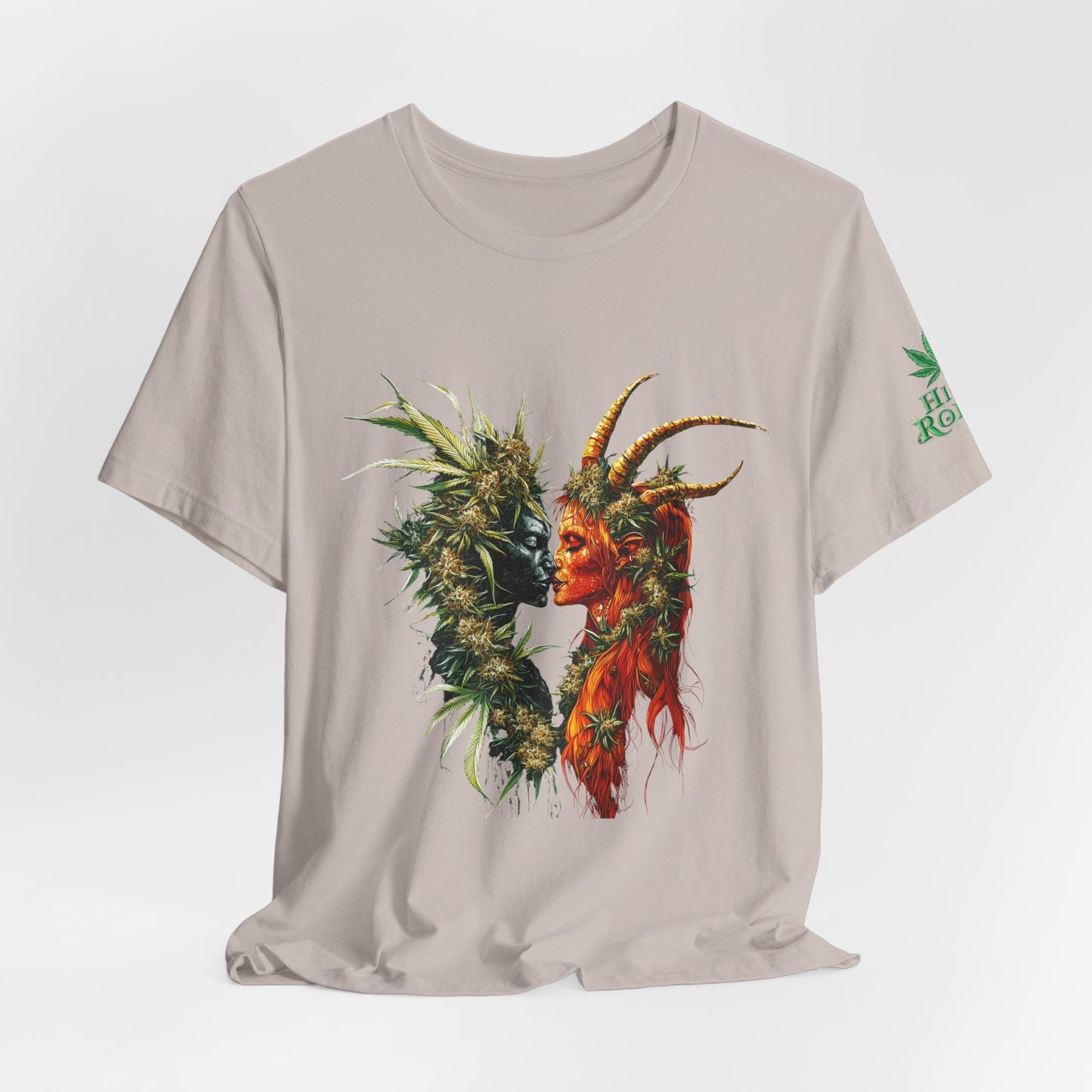 Cannabis Art Dual Face T-Shirt - Premium Unisex Cotton Tee