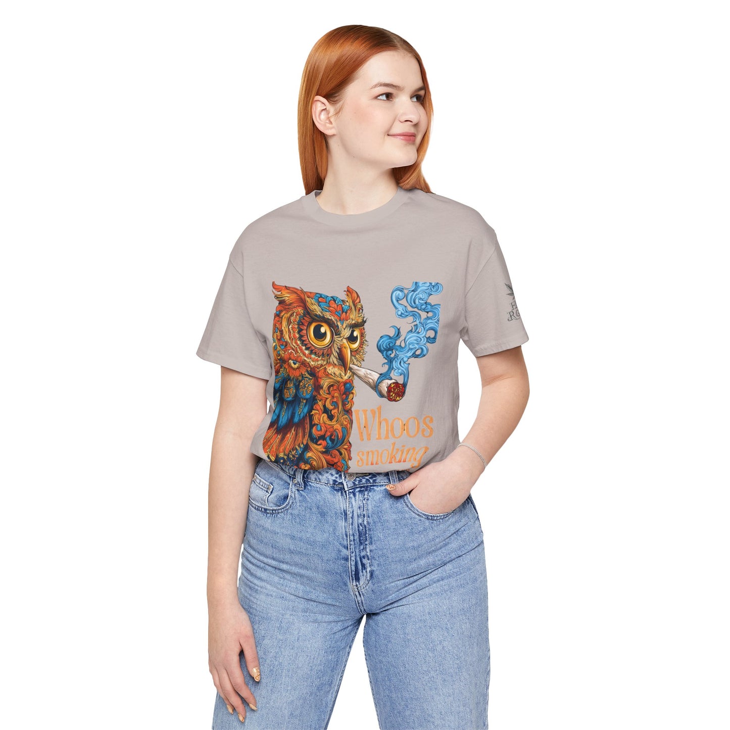 Whoos Smoking Owl Tee - Wise Cannabis Art Design | High Roller