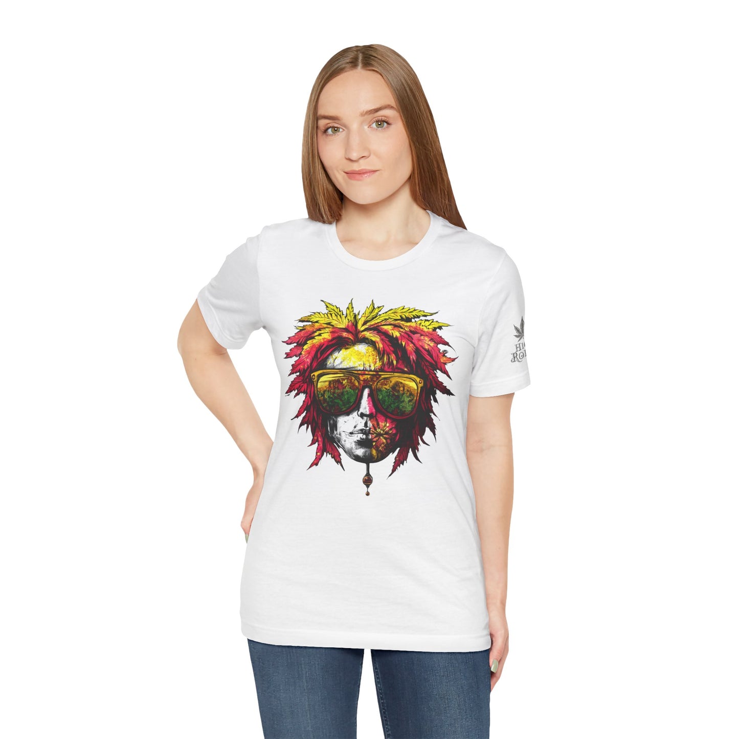 Rasta Cannabis Portrait Tee - Reggae Culture Art Design | High Roller