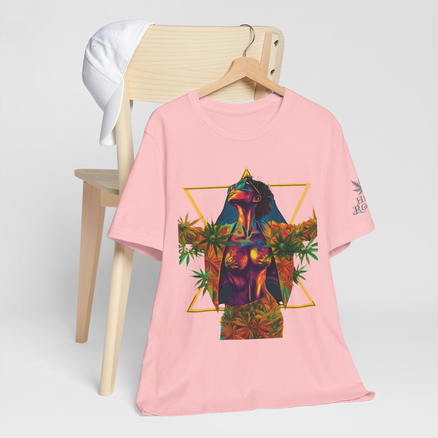 Sacred Geometry Cannabis Goddess Tee - Psychedelic Beauty Art Design | High Roller