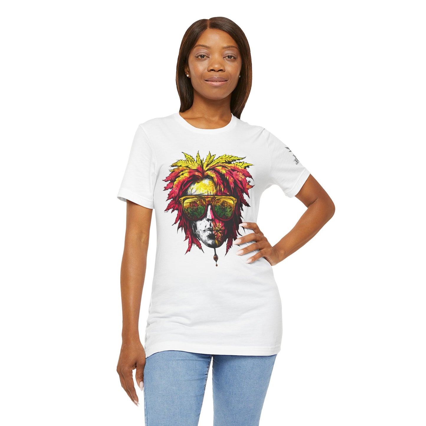 Rasta Cannabis Portrait Tee - Reggae Culture Art Design | High Roller