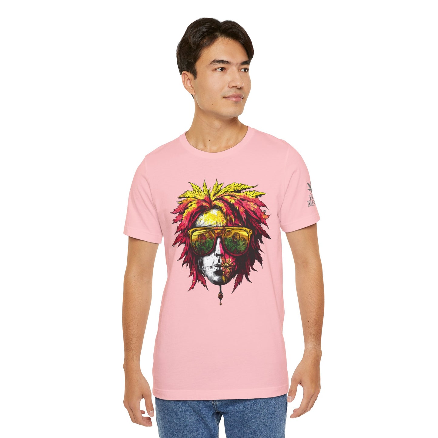 Rasta Cannabis Portrait Tee - Reggae Culture Art Design | High Roller