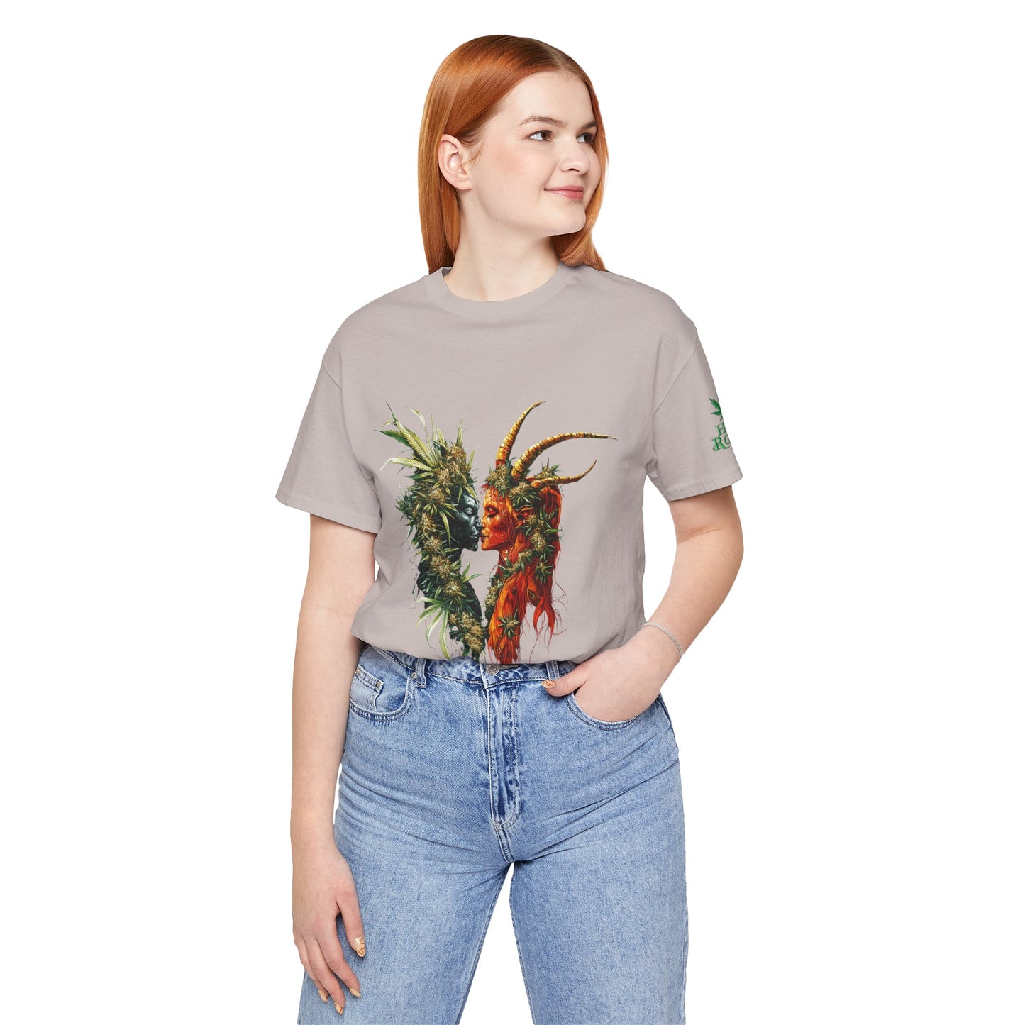 Cannabis Art Dual Face T-Shirt - Premium Unisex Cotton Tee
