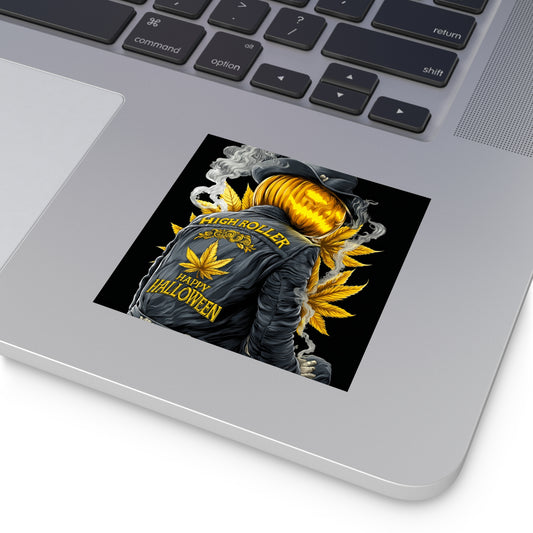 Golden Pumpkin King HIGH ROLLER - Halloween Cannabis Royalty Sticker