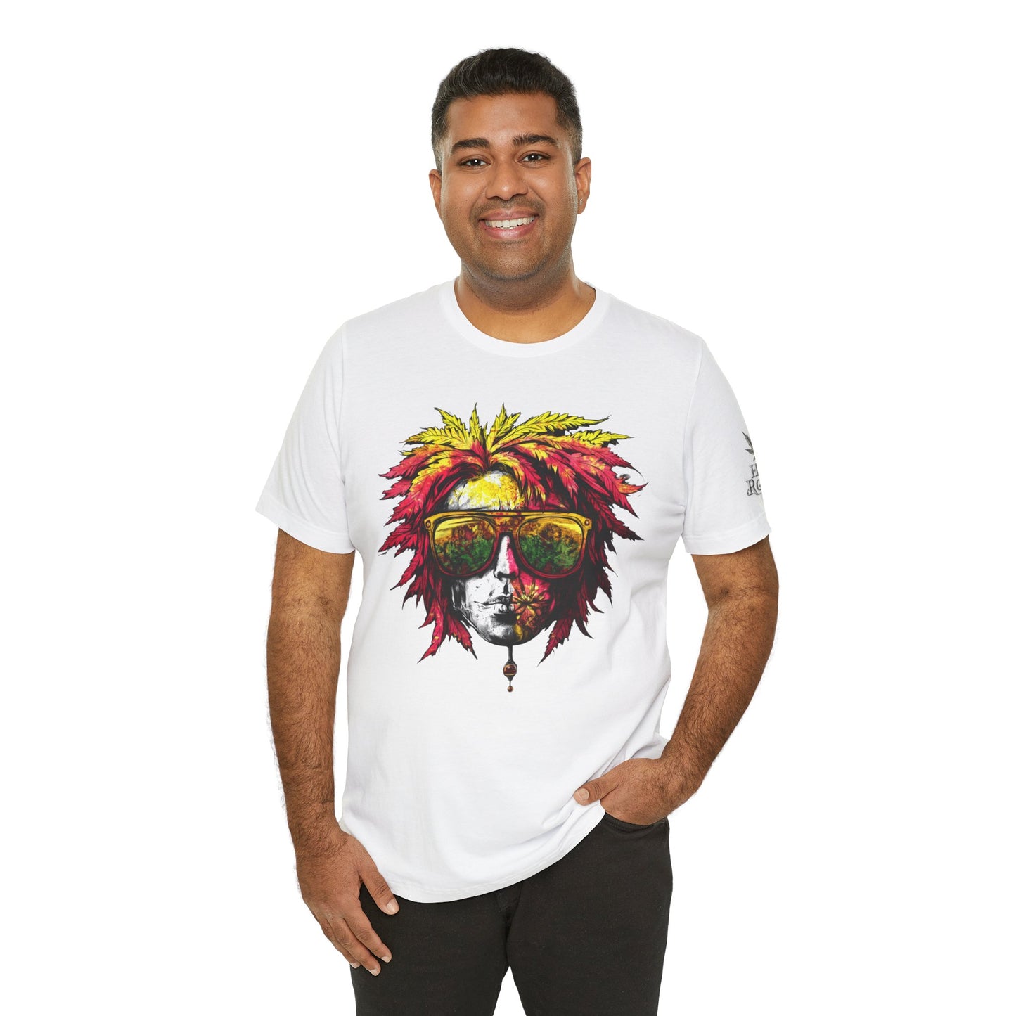 Rasta Cannabis Portrait Tee - Reggae Culture Art Design | High Roller