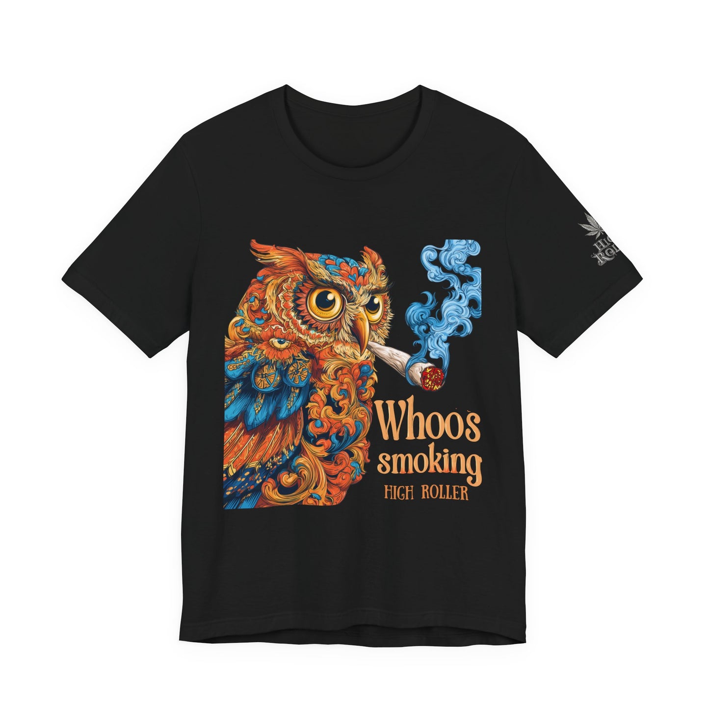 Whoos Smoking Owl Tee - Wise Cannabis Art Design | High Roller