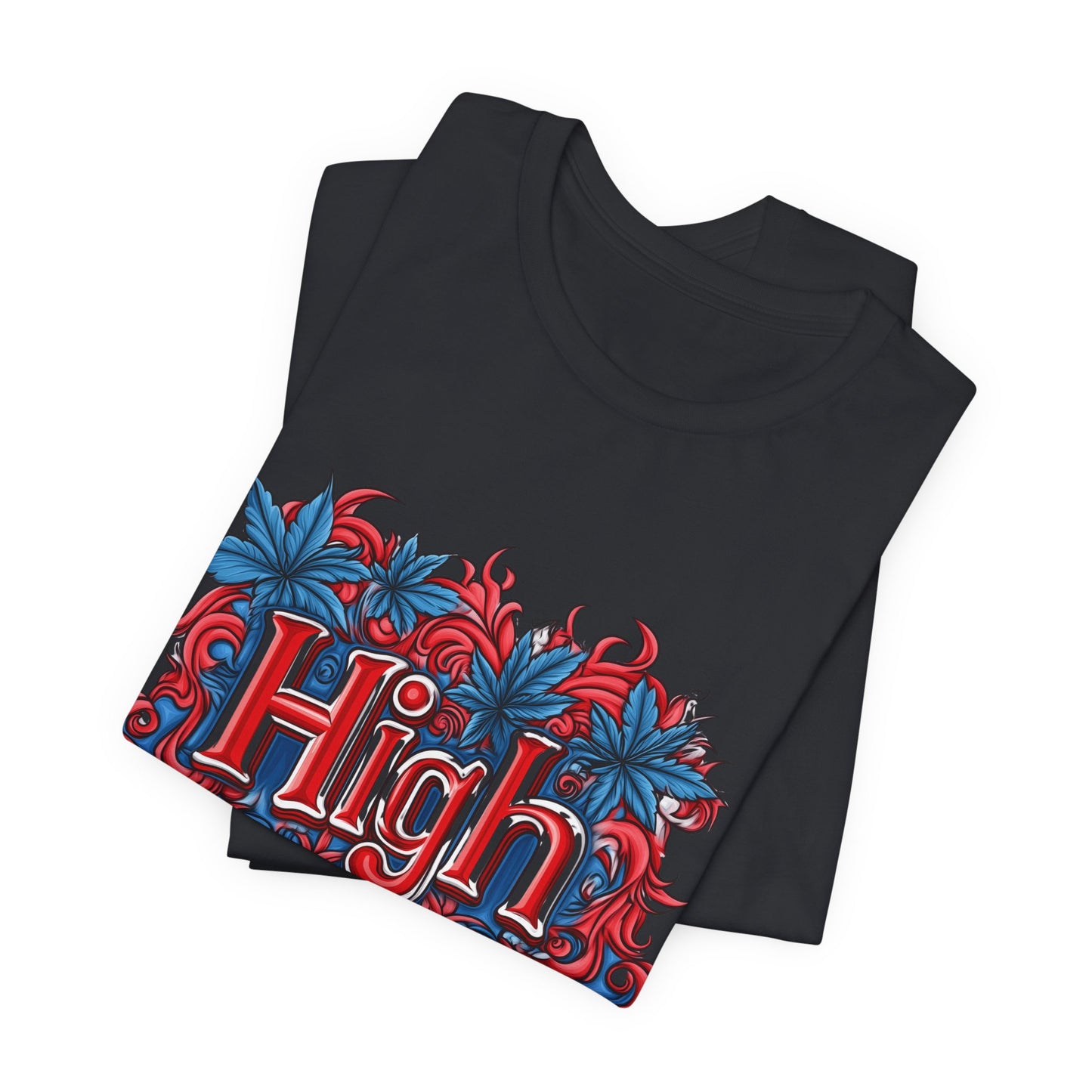 High Roller Ornate Logo Tee - Cannabis Typography Art Design | High Roller