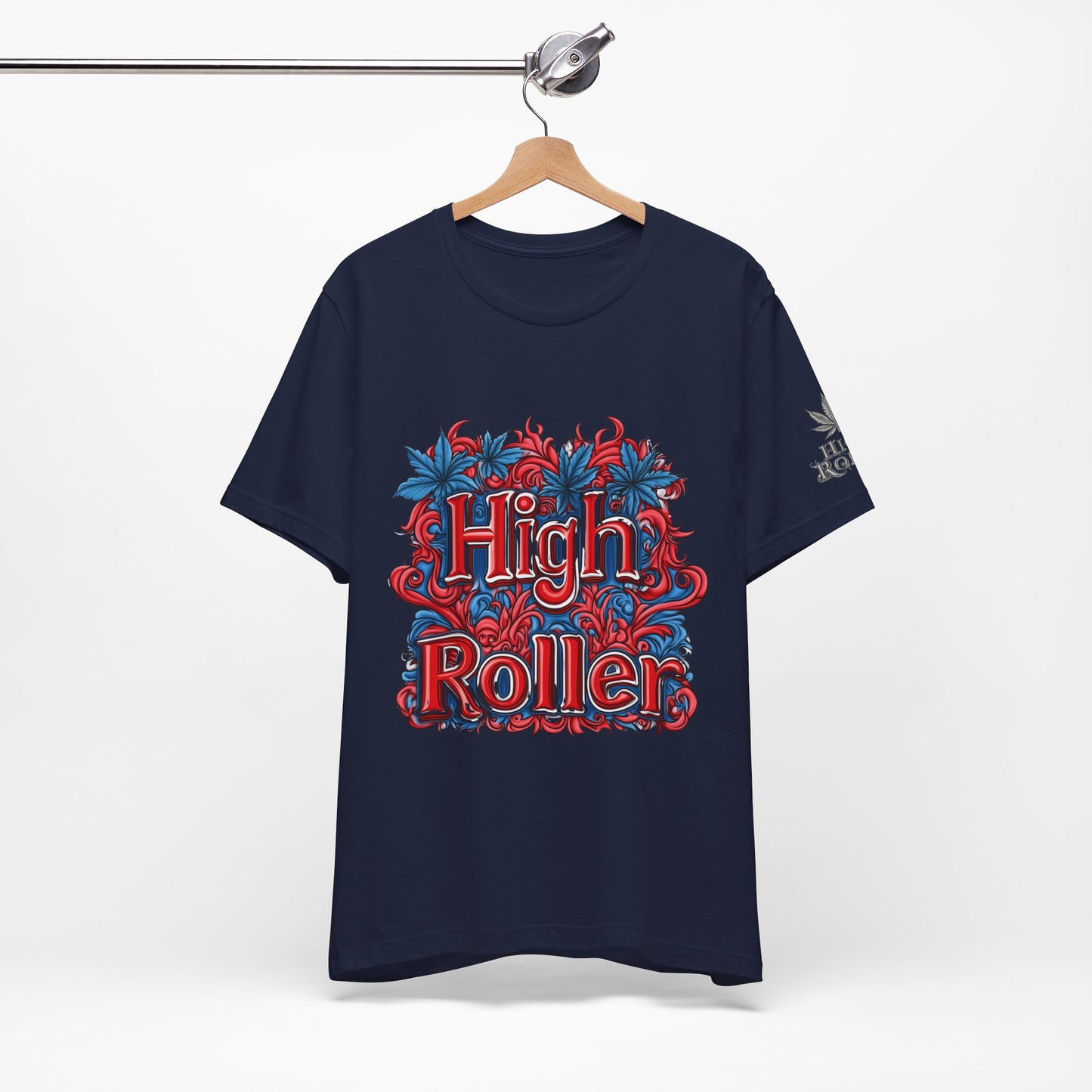 High Roller Ornate Logo Tee - Cannabis Typography Art Design | High Roller