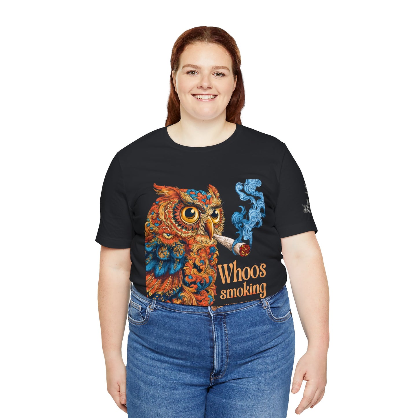 Whoos Smoking Owl Tee - Wise Cannabis Art Design | High Roller
