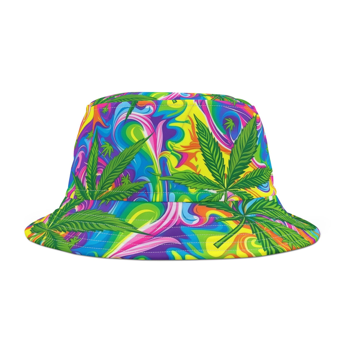 "HIGH ROLLER" Psychedelic Rainbow Swirl Bucket Hat