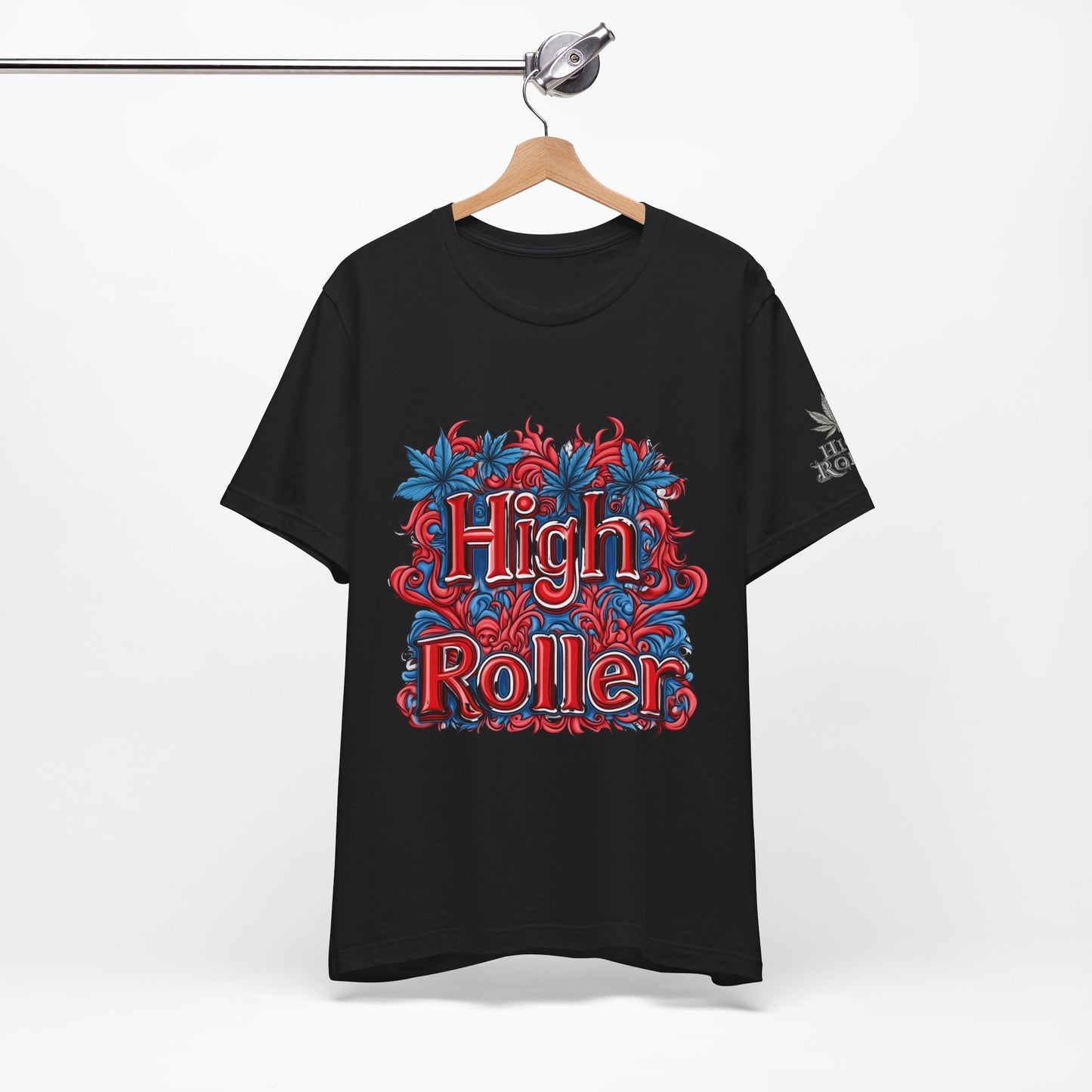 High Roller Ornate Logo Tee - Cannabis Typography Art Design | High Roller