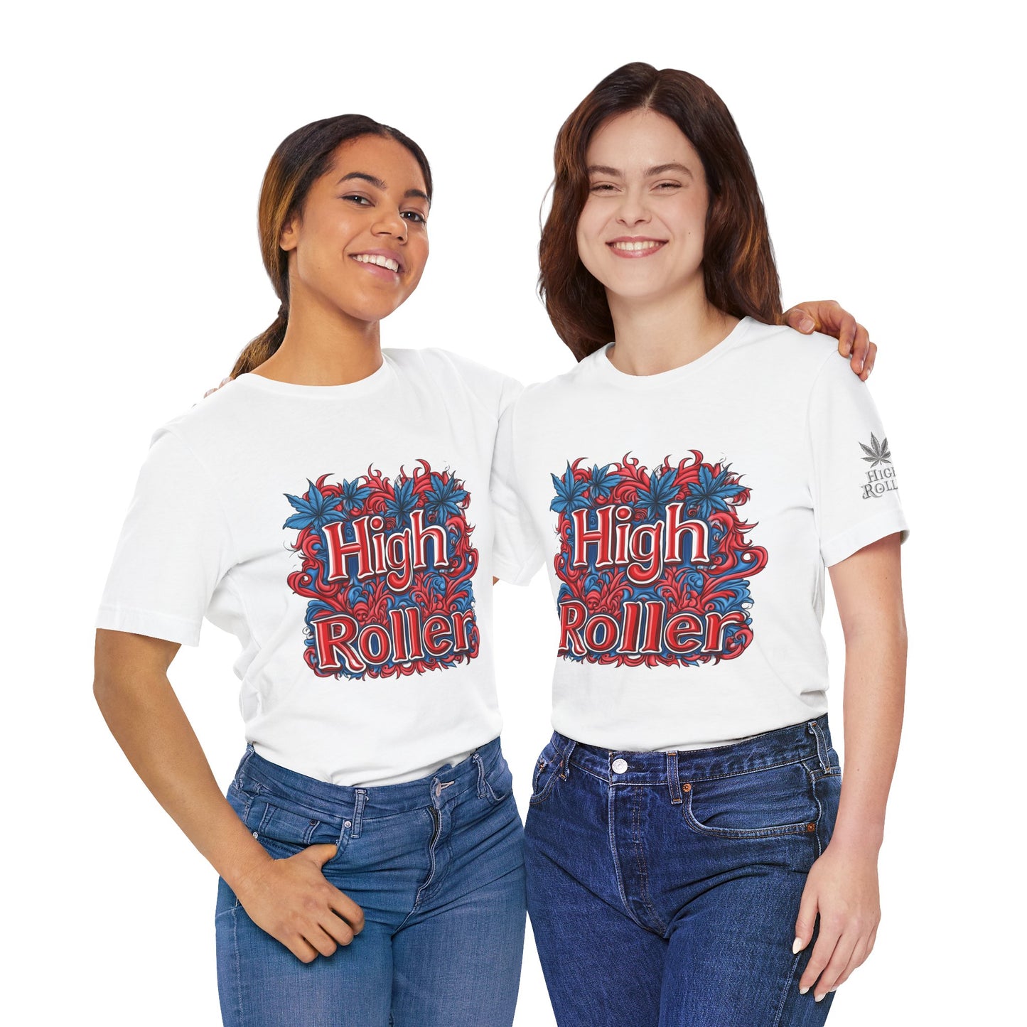 High Roller Ornate Logo Tee - Cannabis Typography Art Design | High Roller