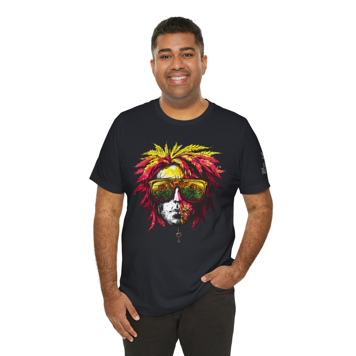 Rasta Cannabis Portrait Tee - Reggae Culture Art Design | High Roller