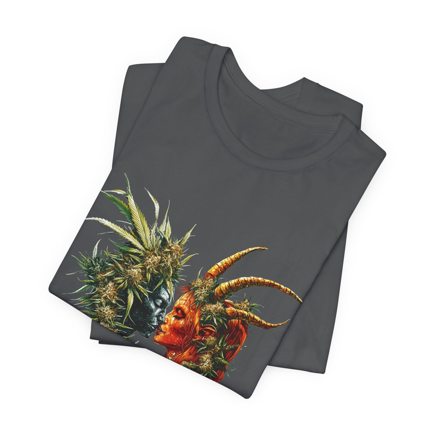 Cannabis Art Dual Face T-Shirt - Premium Unisex Cotton Tee