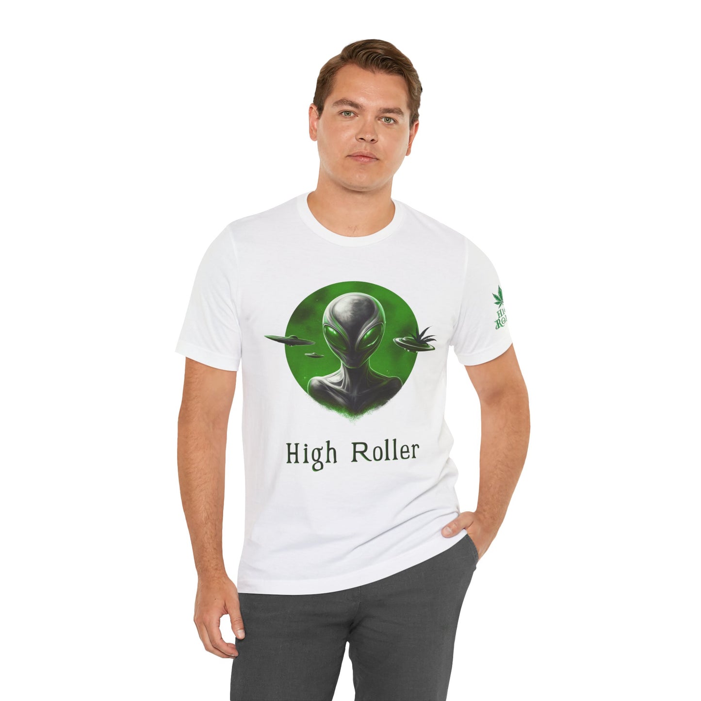 Alien Cannabis Tee - UFO Culture Art Design | High Roller
