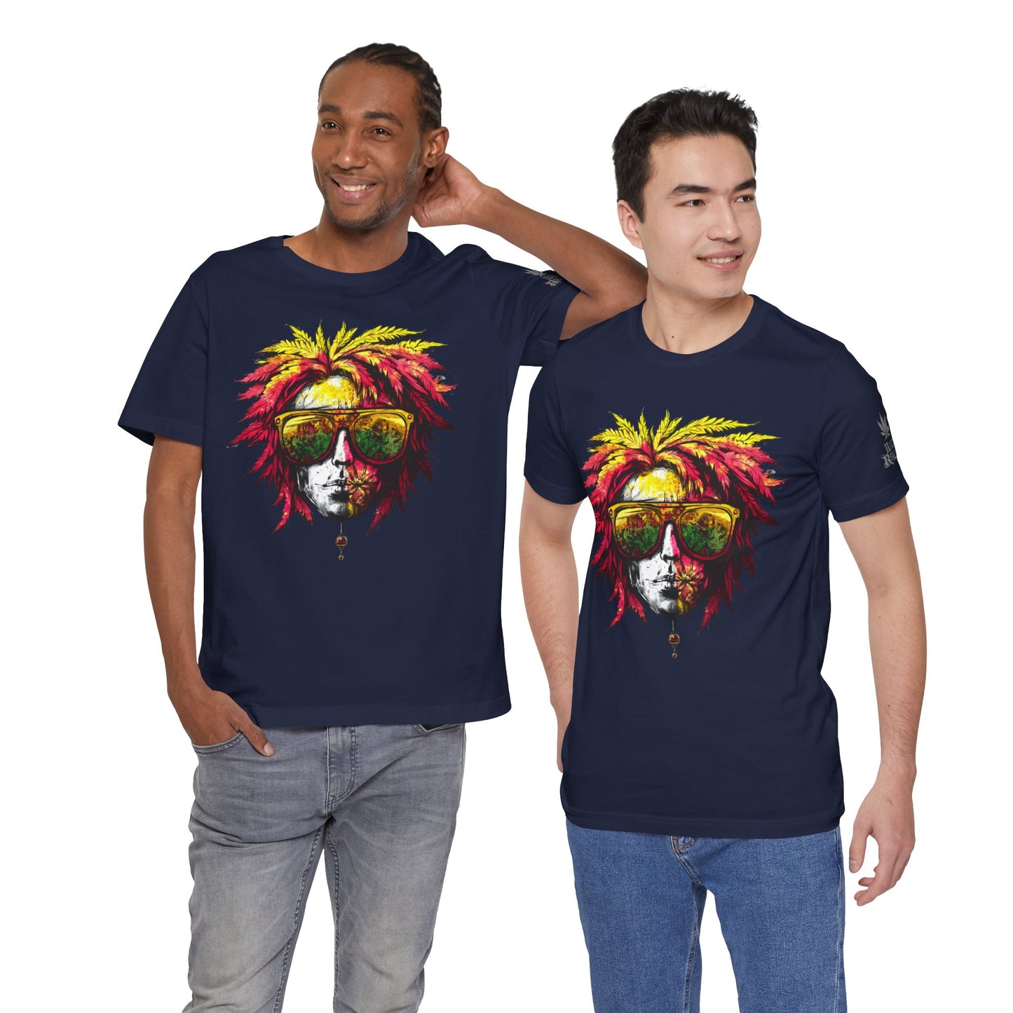 Rasta Cannabis Portrait Tee - Reggae Culture Art Design | High Roller