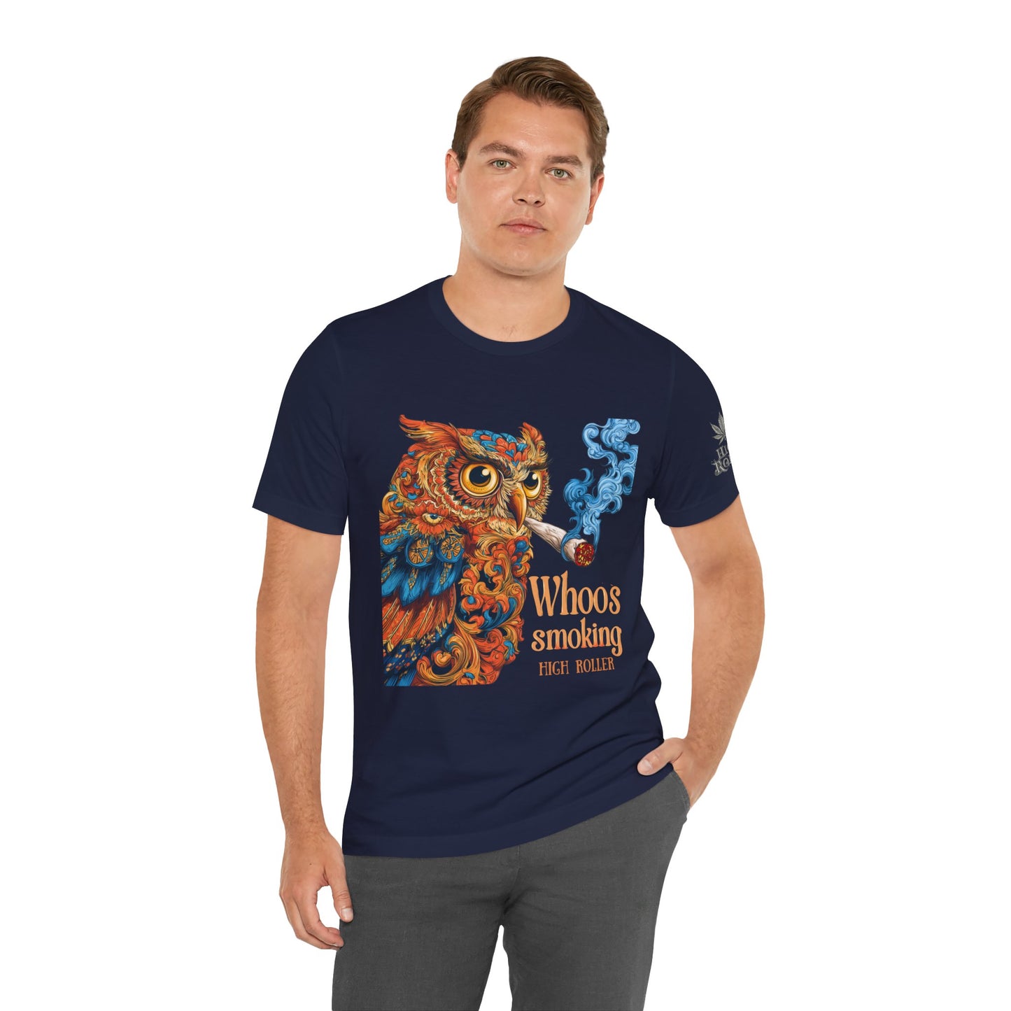 Whoos Smoking Owl Tee - Wise Cannabis Art Design | High Roller