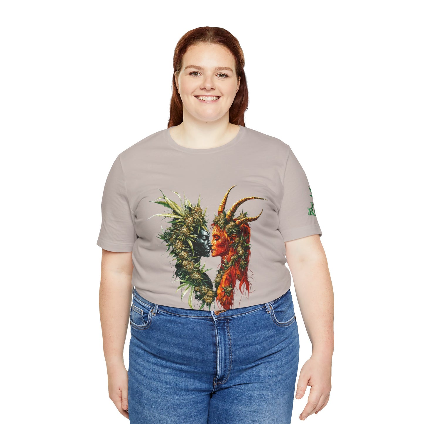 Cannabis Art Dual Face T-Shirt - Premium Unisex Cotton Tee