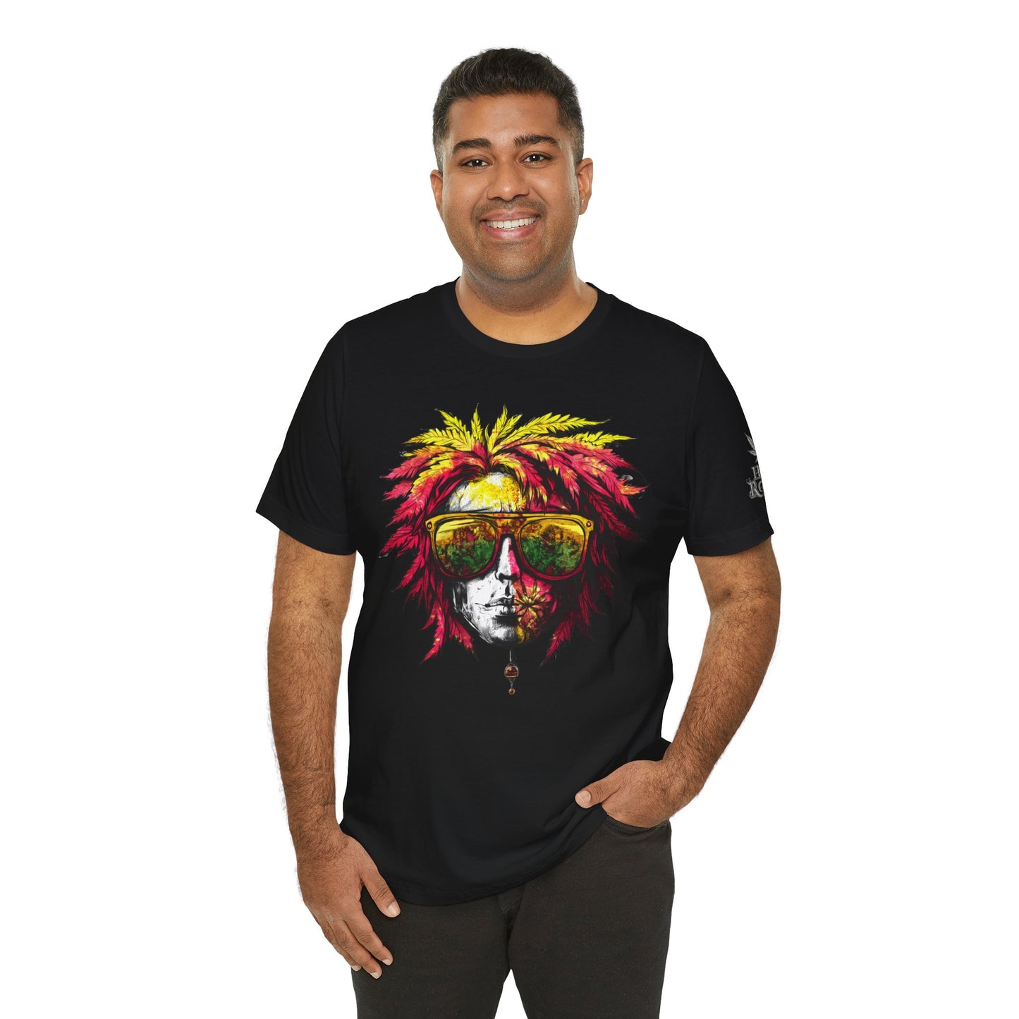 Rasta Cannabis Portrait Tee - Reggae Culture Art Design | High Roller