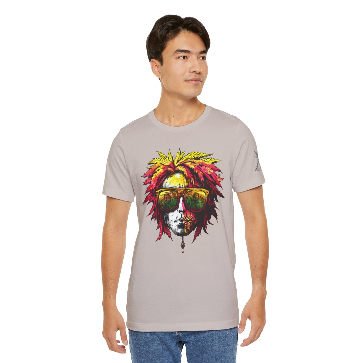 Rasta Cannabis Portrait Tee - Reggae Culture Art Design | High Roller