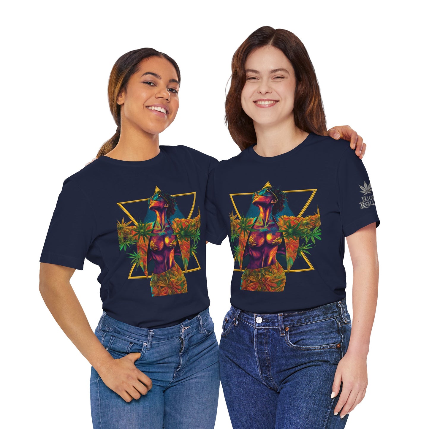 Sacred Geometry Cannabis Goddess Tee - Psychedelic Beauty Art Design | High Roller