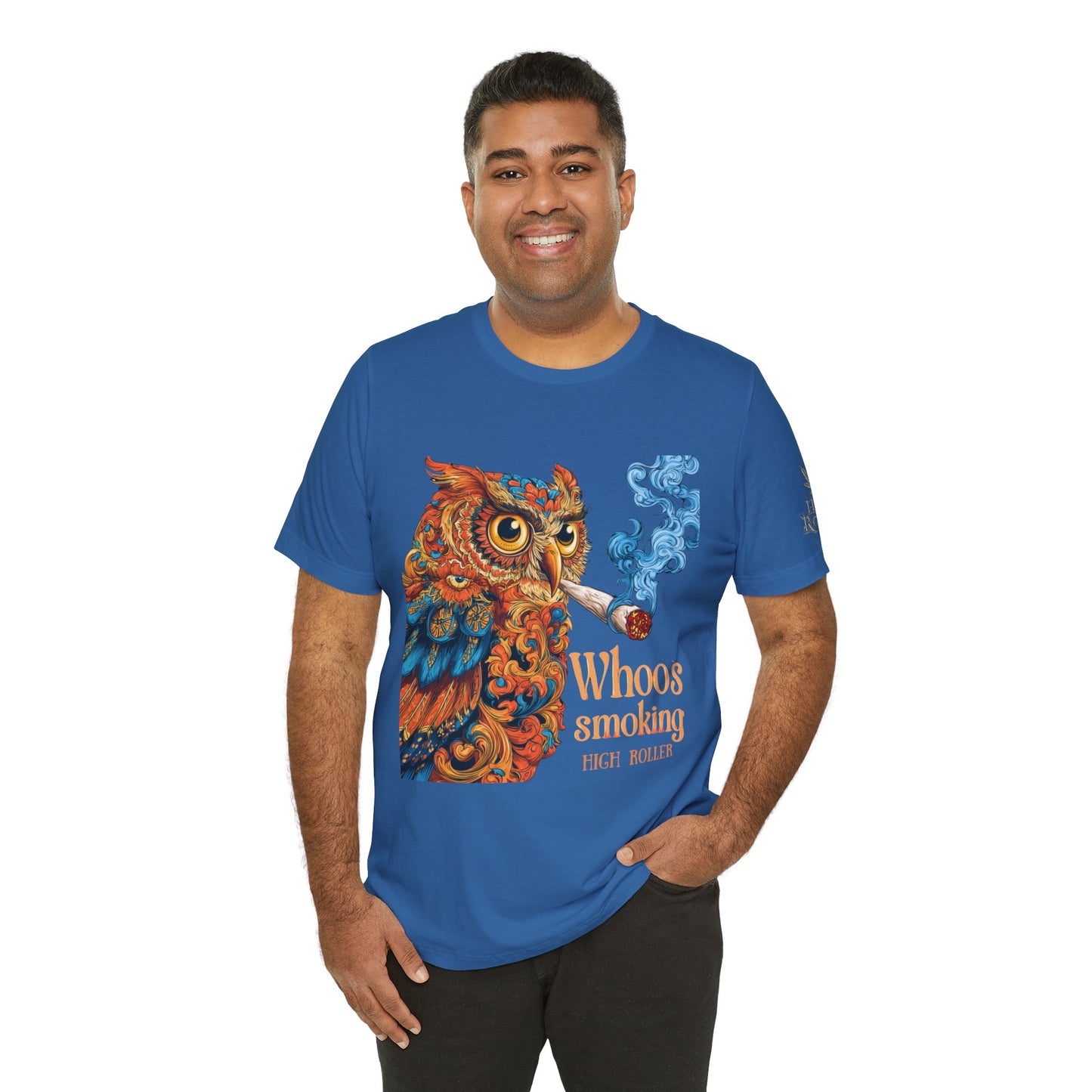 Whoos Smoking Owl Tee - Wise Cannabis Art Design | High Roller