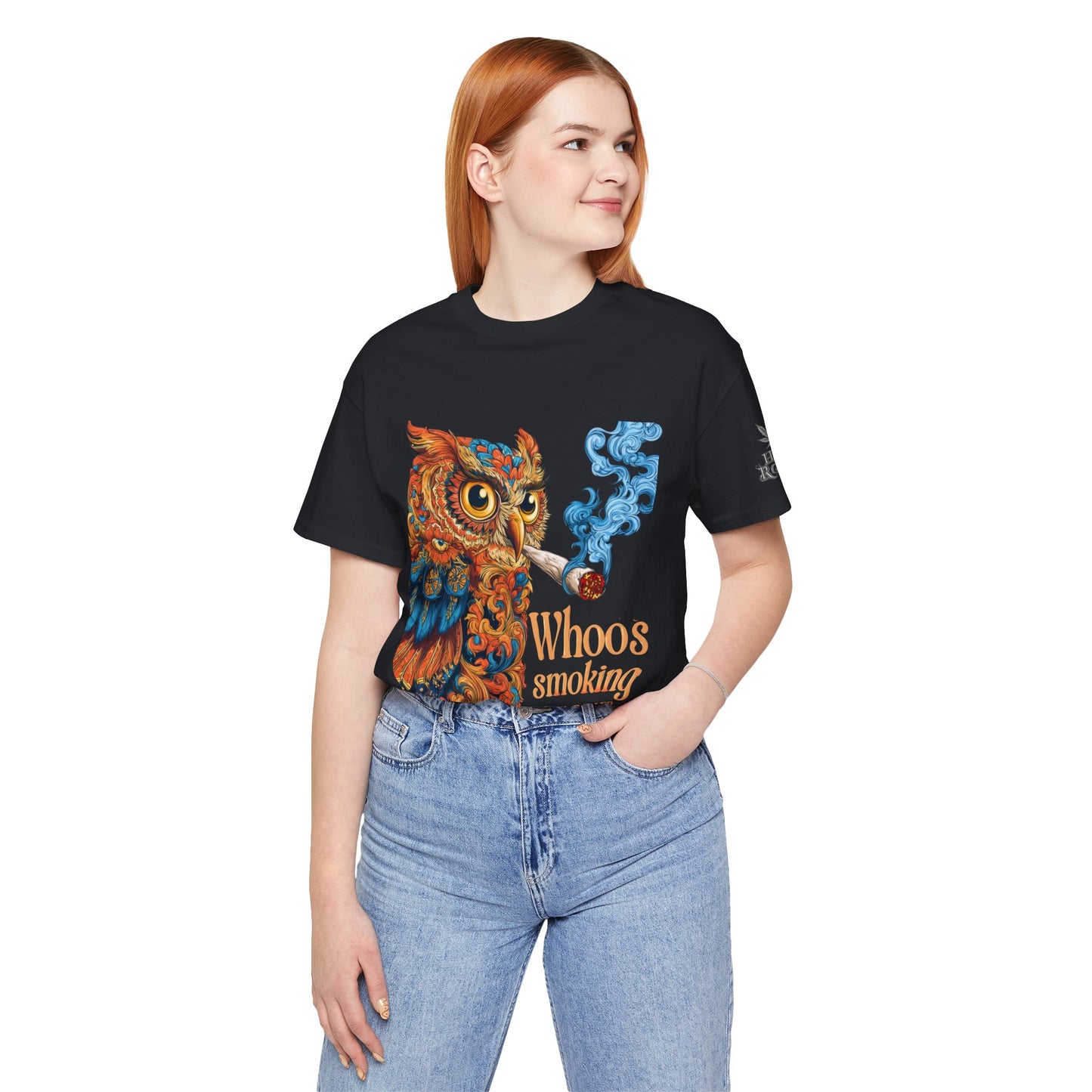 Whoos Smoking Owl Tee - Wise Cannabis Art Design | High Roller