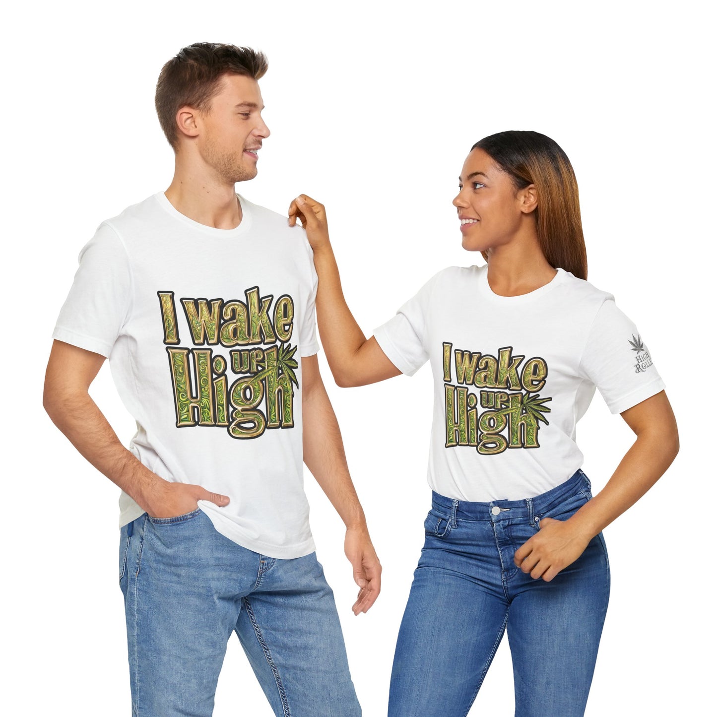 I WAKE UP HIGH™ | PREMIUM ORNATE TYPOGRAPHY TEE
