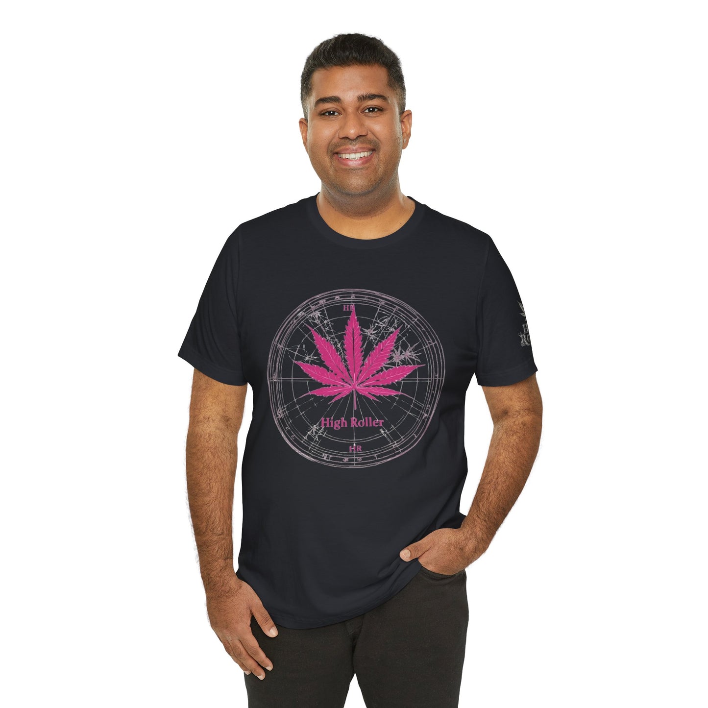Cannabis Compass Tee - Navigation Leaf Art Design | High Roller