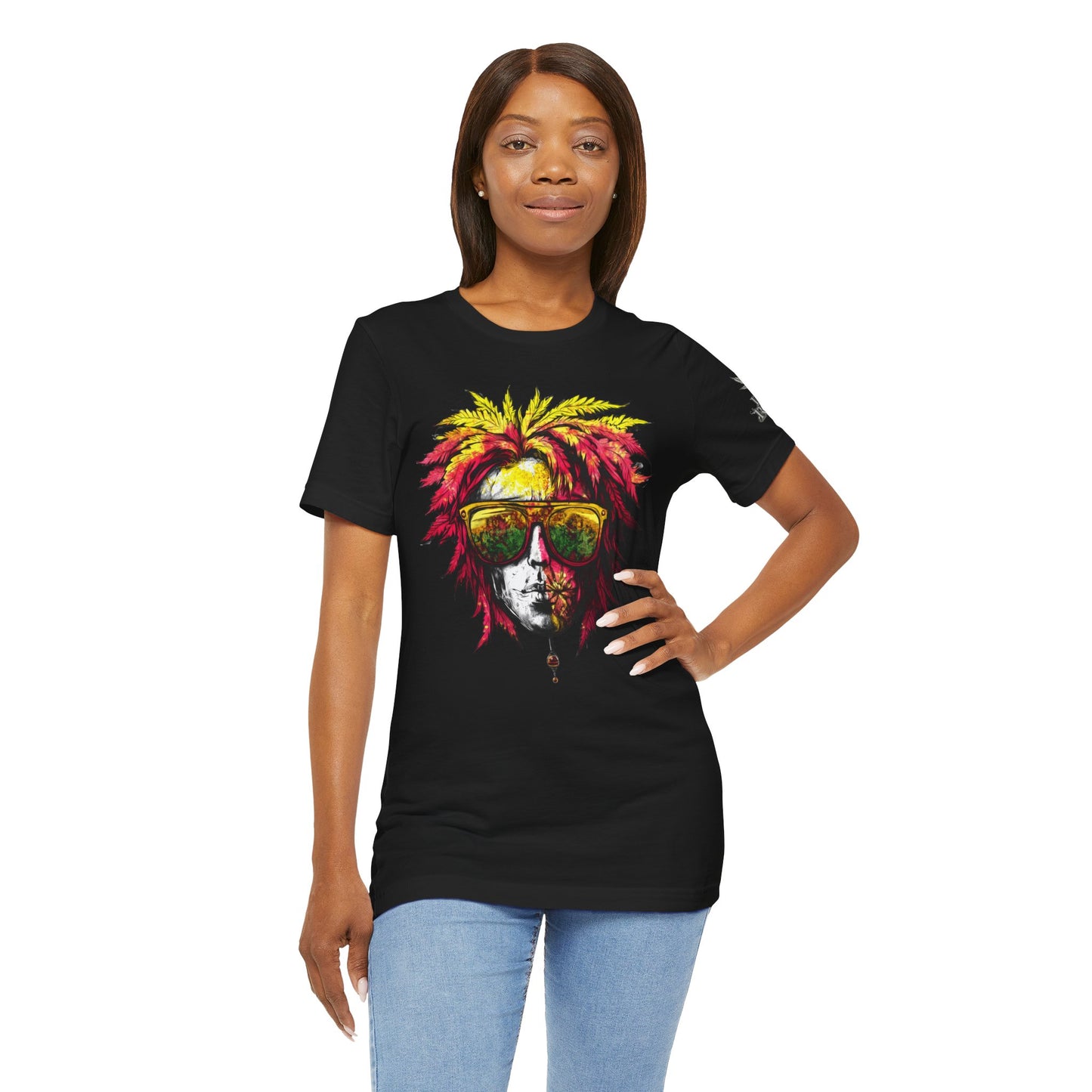 Rasta Cannabis Portrait Tee - Reggae Culture Art Design | High Roller