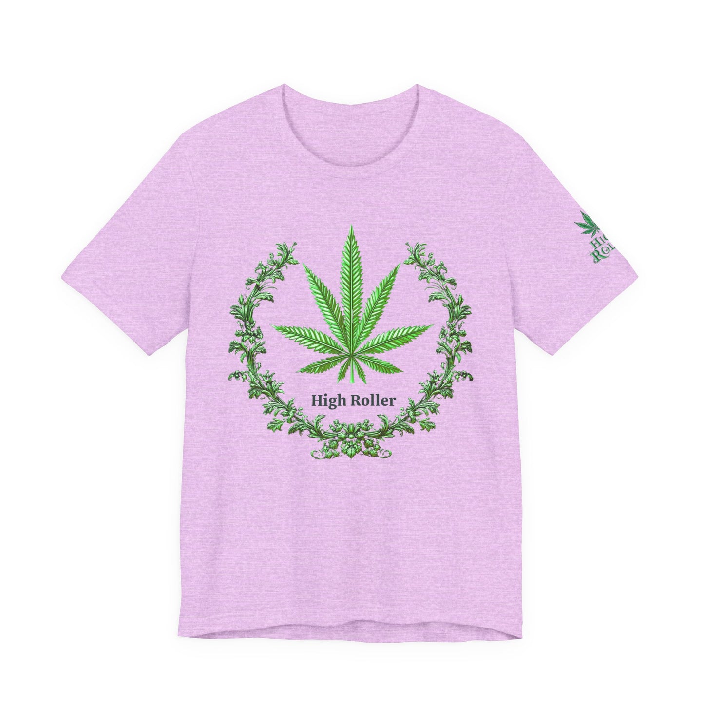 Cannabis Crest Wreath Tee - Botanical Elegance Art Design | High Roller