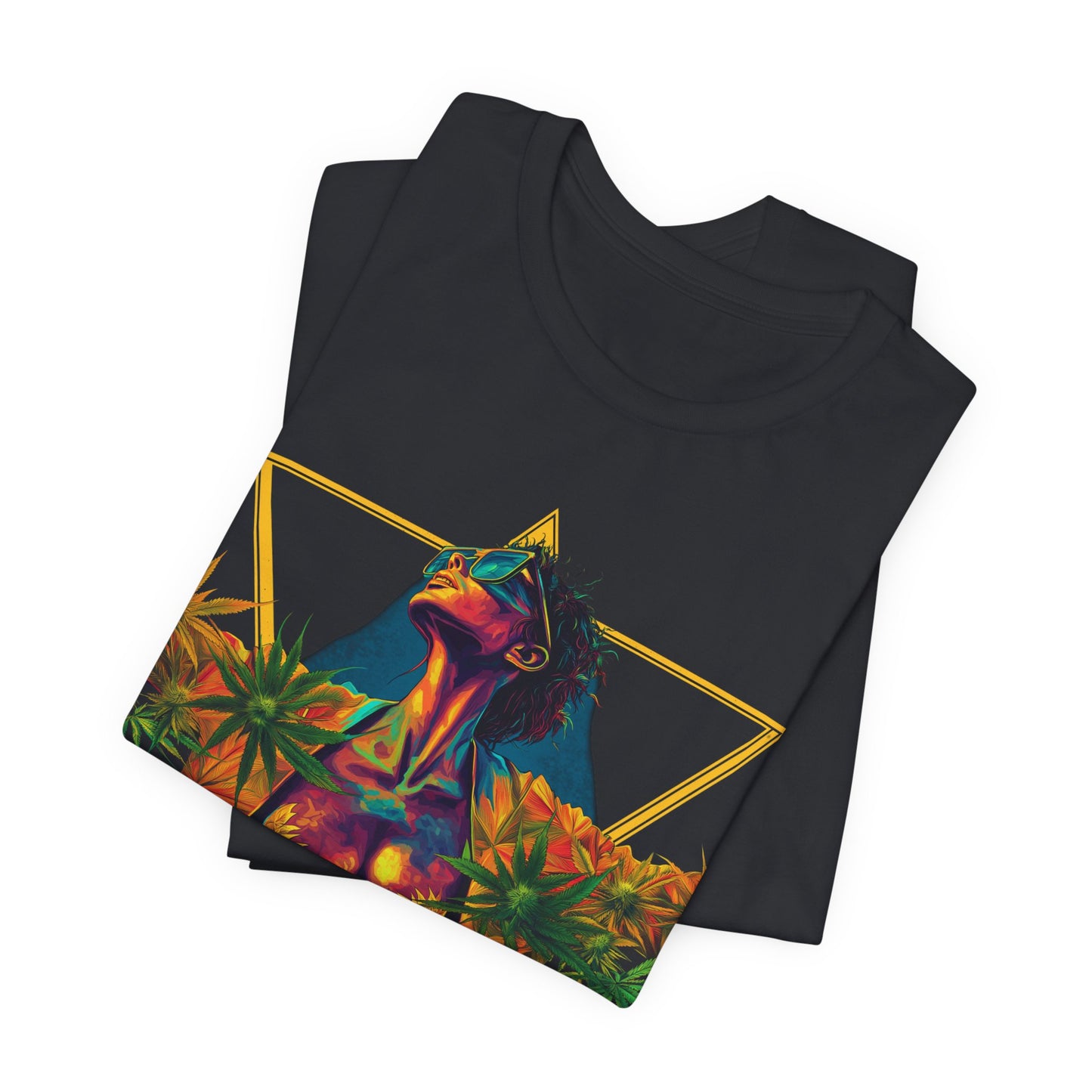Sacred Geometry Cannabis Goddess Tee - Psychedelic Beauty Art Design | High Roller