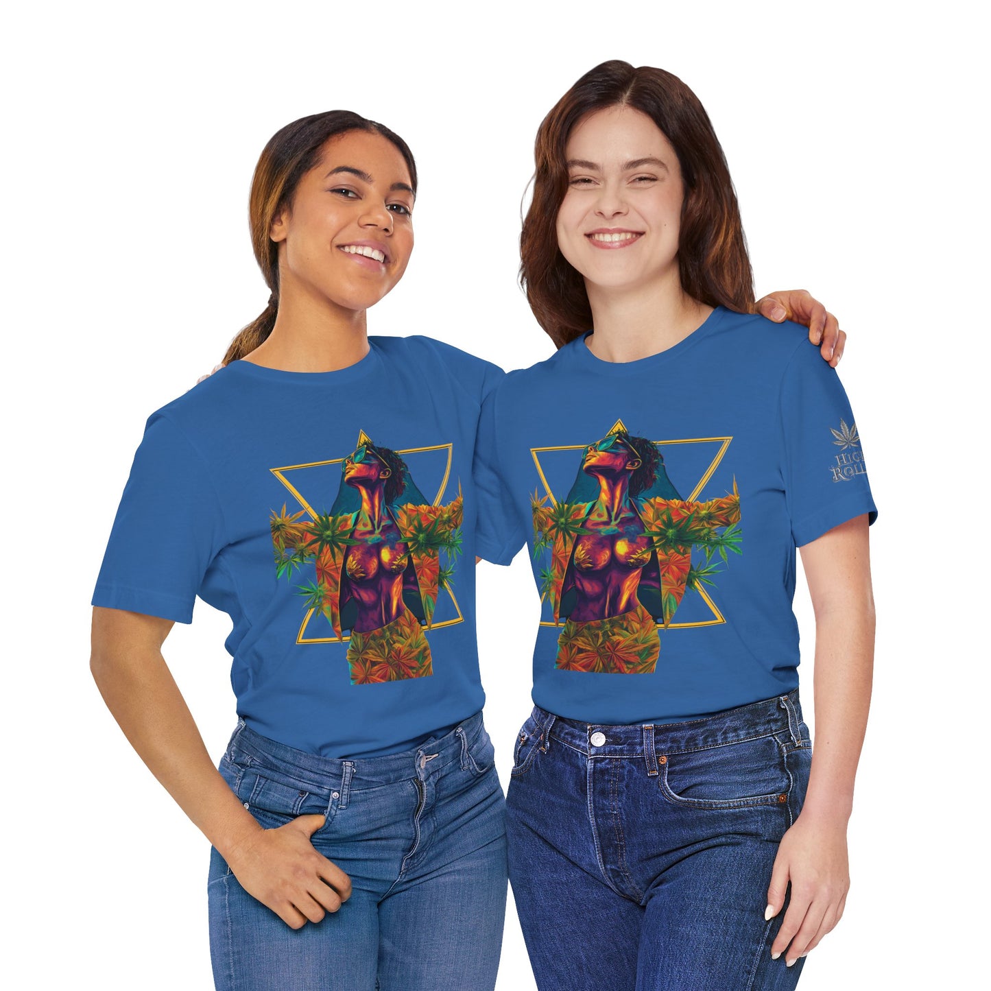 Sacred Geometry Cannabis Goddess Tee - Psychedelic Beauty Art Design | High Roller