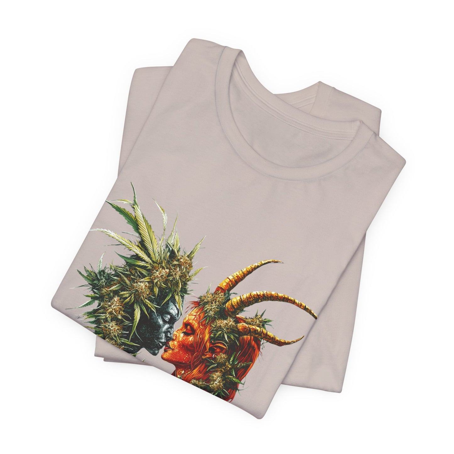Cannabis Art Dual Face T-Shirt - Premium Unisex Cotton Tee