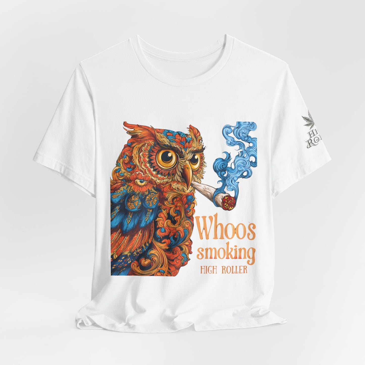 Whoos Smoking Owl Tee - Wise Cannabis Art Design | High Roller
