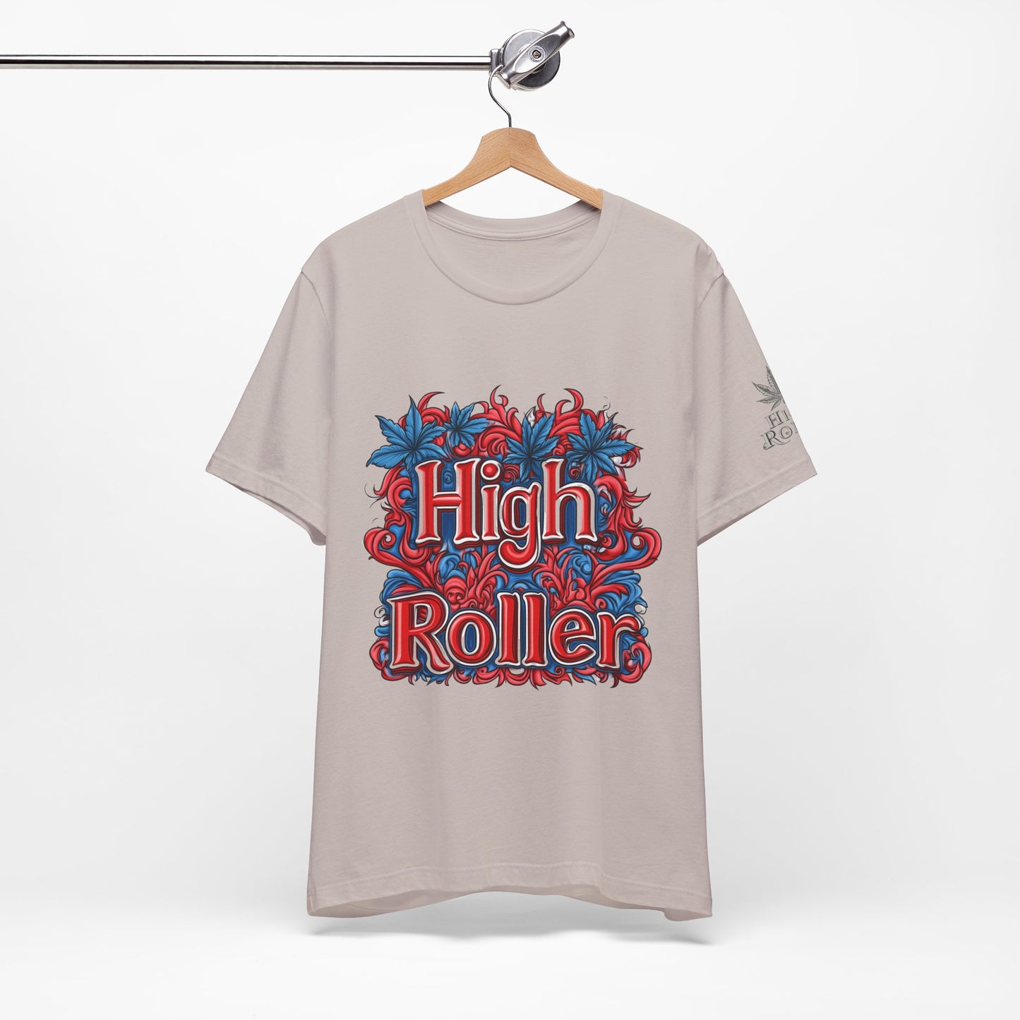 High Roller Ornate Logo Tee - Cannabis Typography Art Design | High Roller