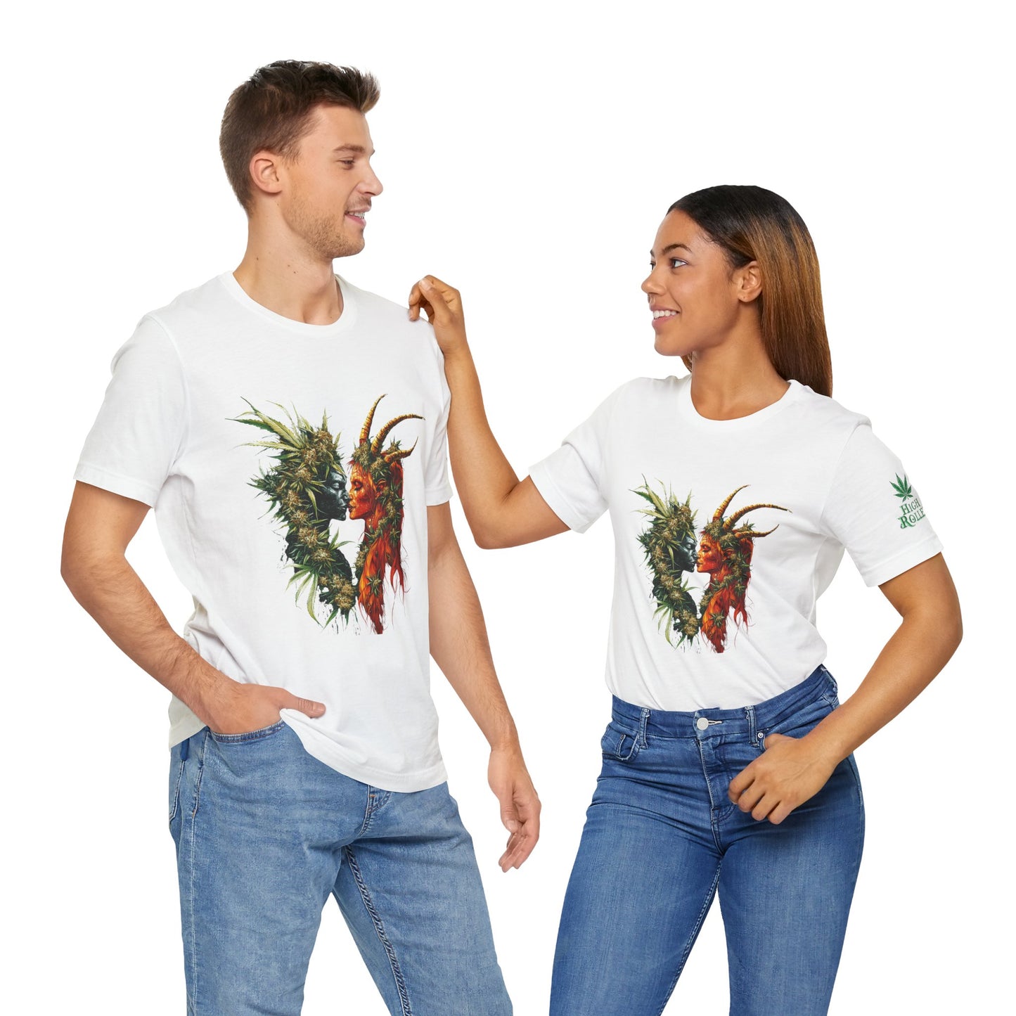 Cannabis Art Dual Face T-Shirt - Premium Unisex Cotton Tee
