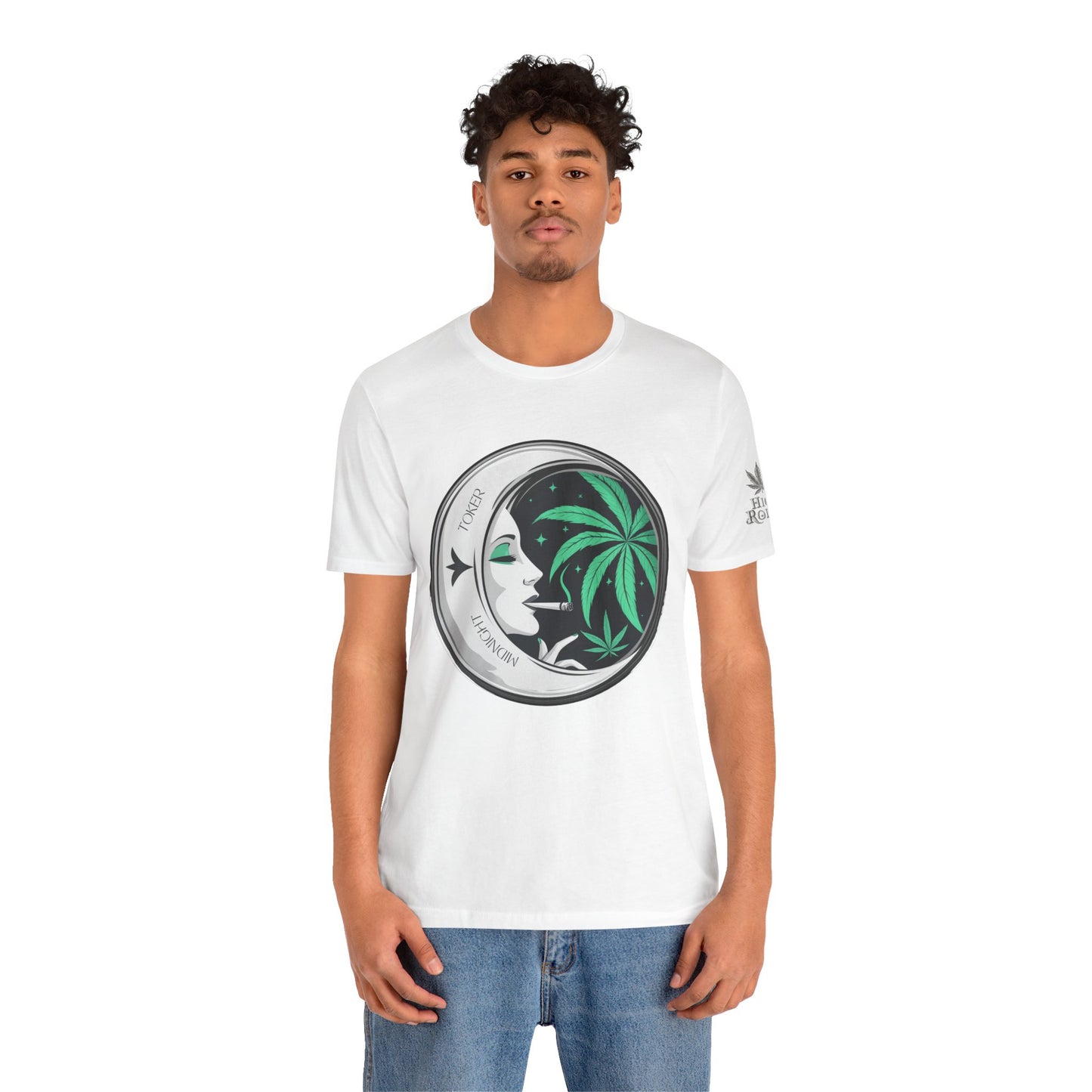 Toker Girl Coin Tee - Vintage Cannabis Portrait Art Design | High Roller