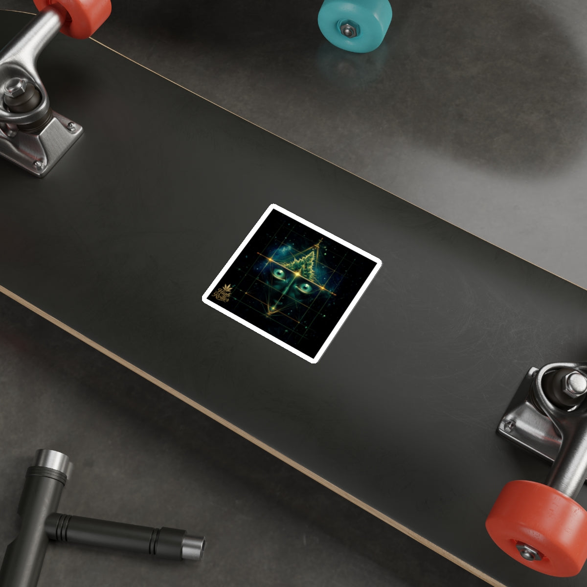 Sacred Geometry Cannabis Art Sticker | High Roller Third Eye | Premium Die-Cut Vinyl Decal