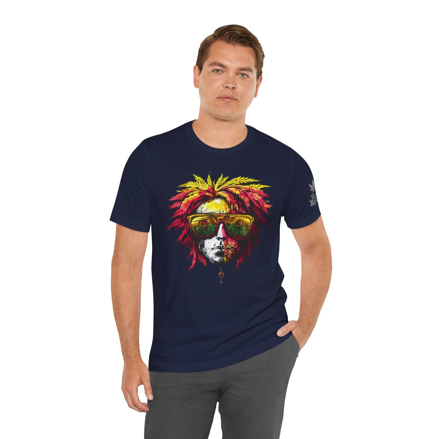 Rasta Cannabis Portrait Tee - Reggae Culture Art Design | High Roller