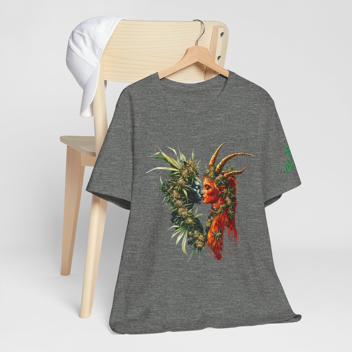 Cannabis Art Dual Face T-Shirt - Premium Unisex Cotton Tee