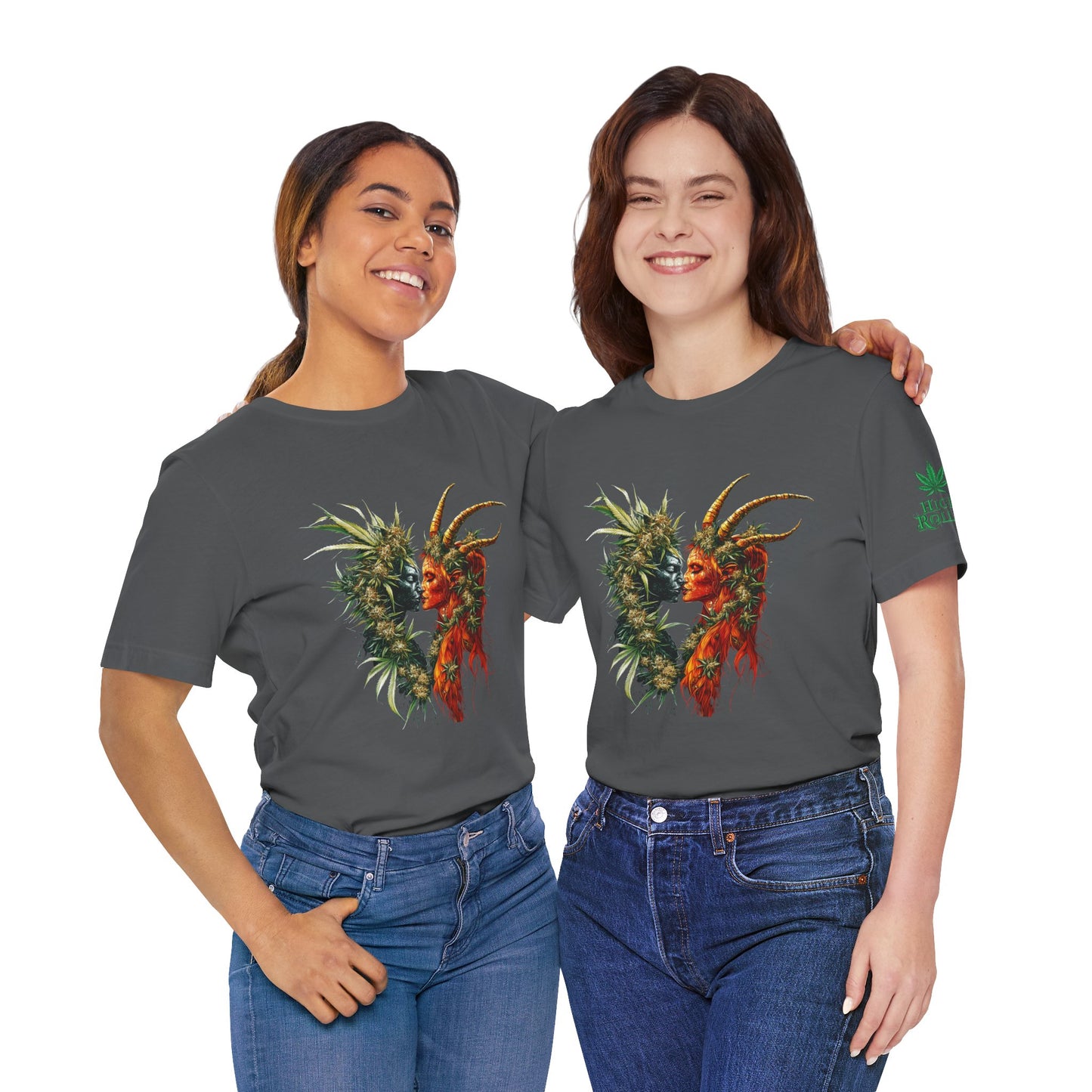 Cannabis Art Dual Face T-Shirt - Premium Unisex Cotton Tee