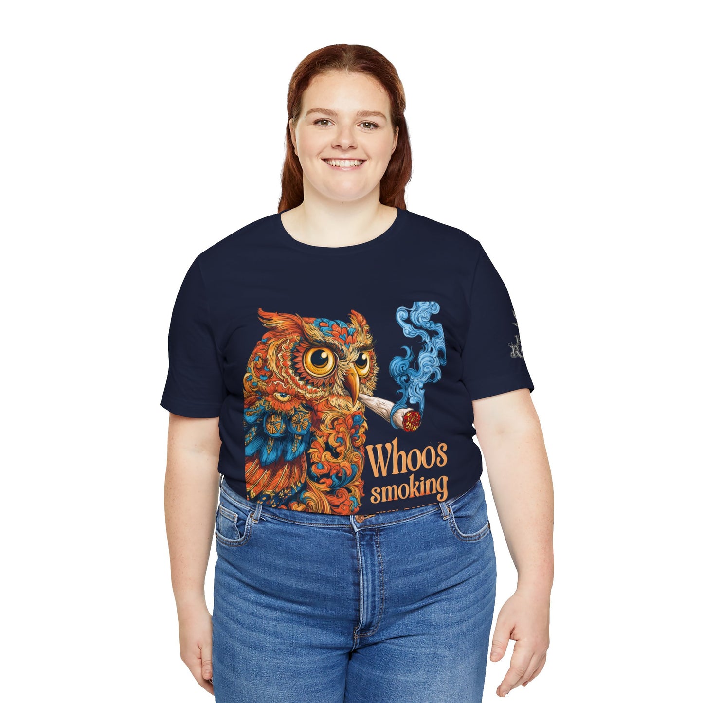 Whoos Smoking Owl Tee - Wise Cannabis Art Design | High Roller